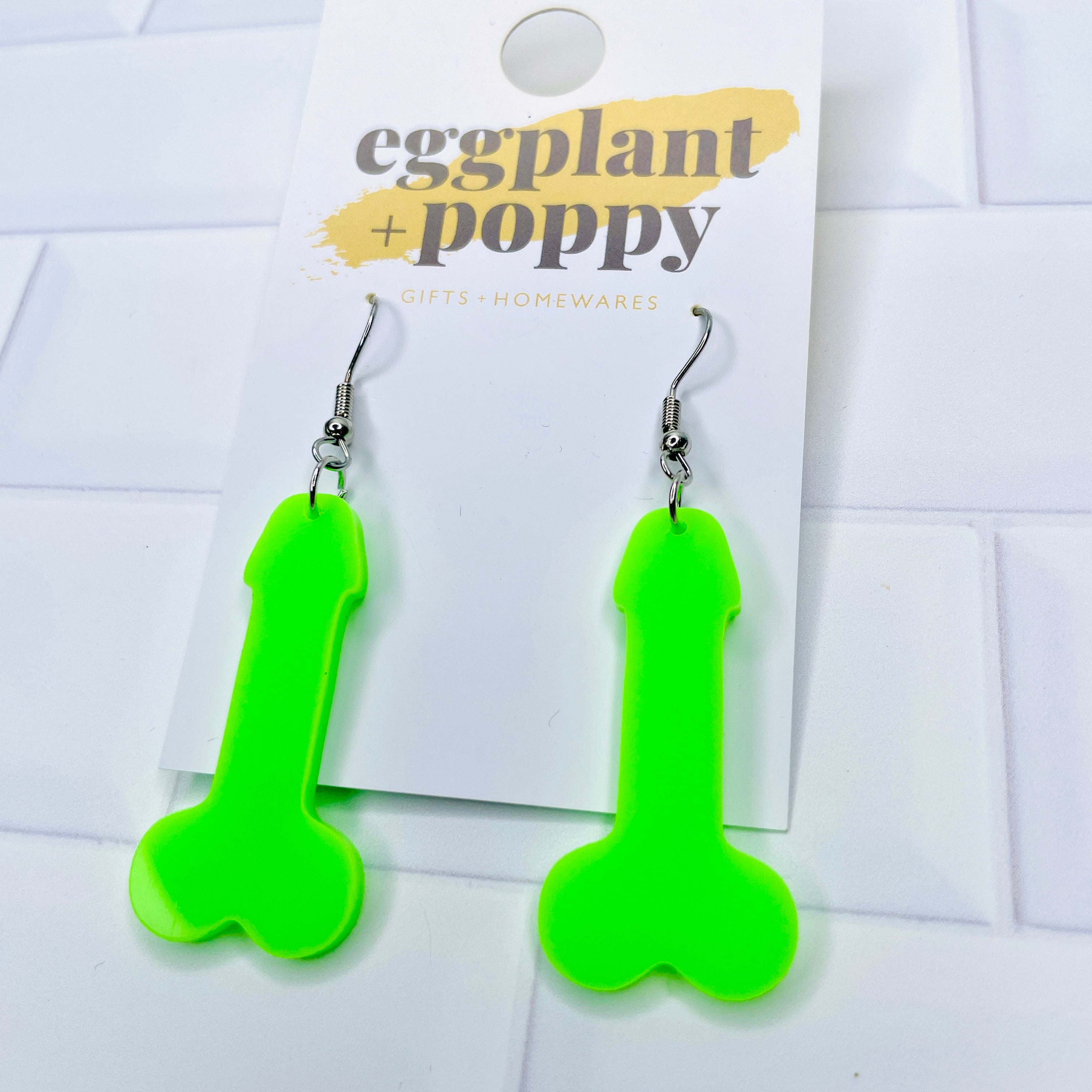 Neon Penis Earrings