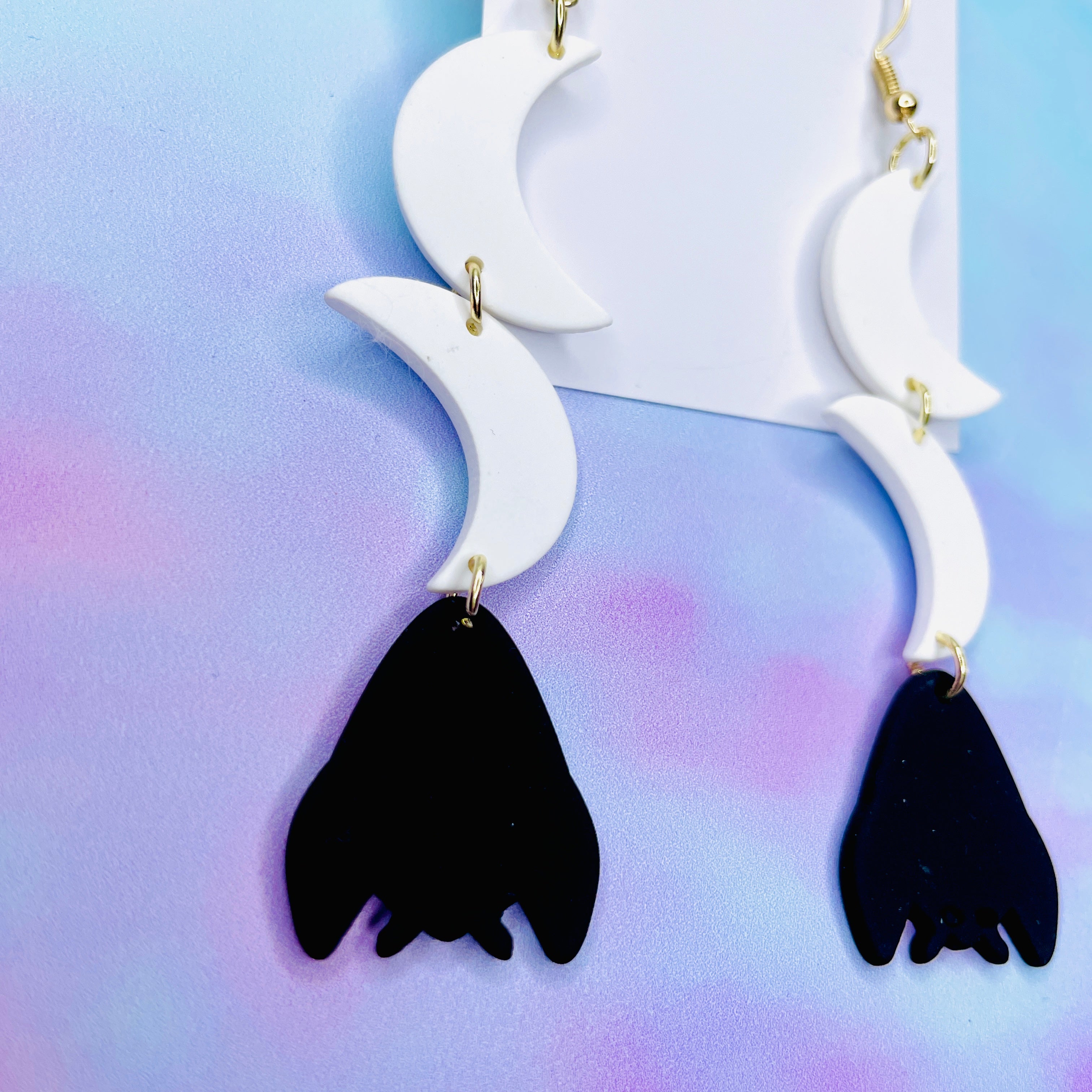 Moon & Bat Earrings