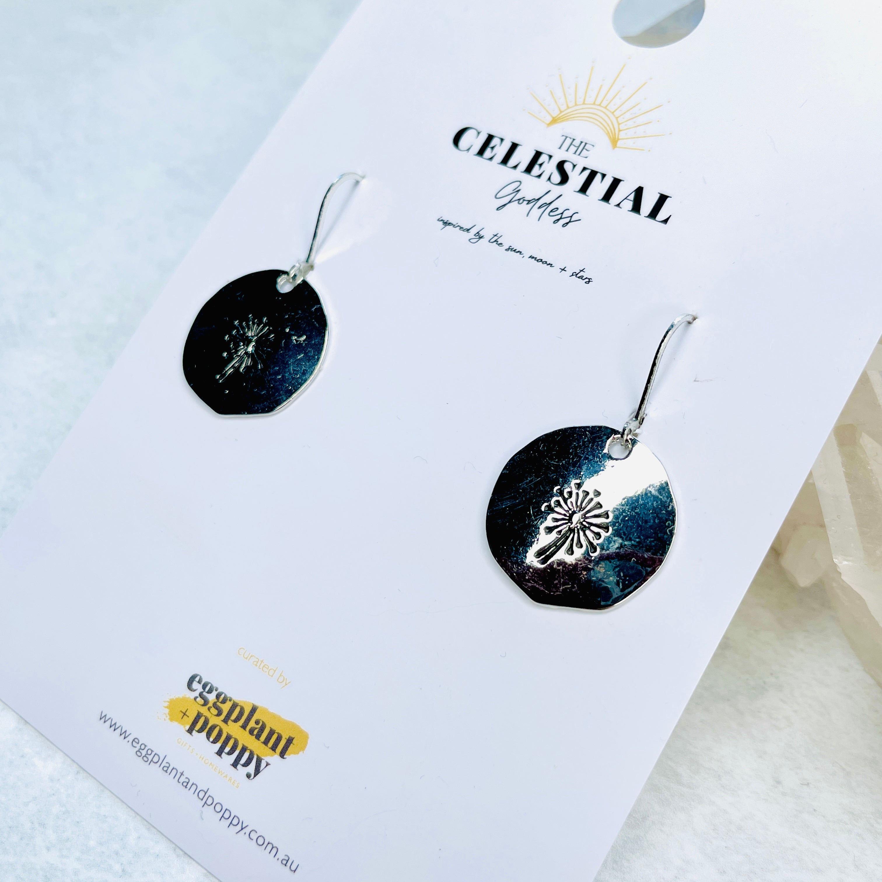 Dandelion Disc Earrings