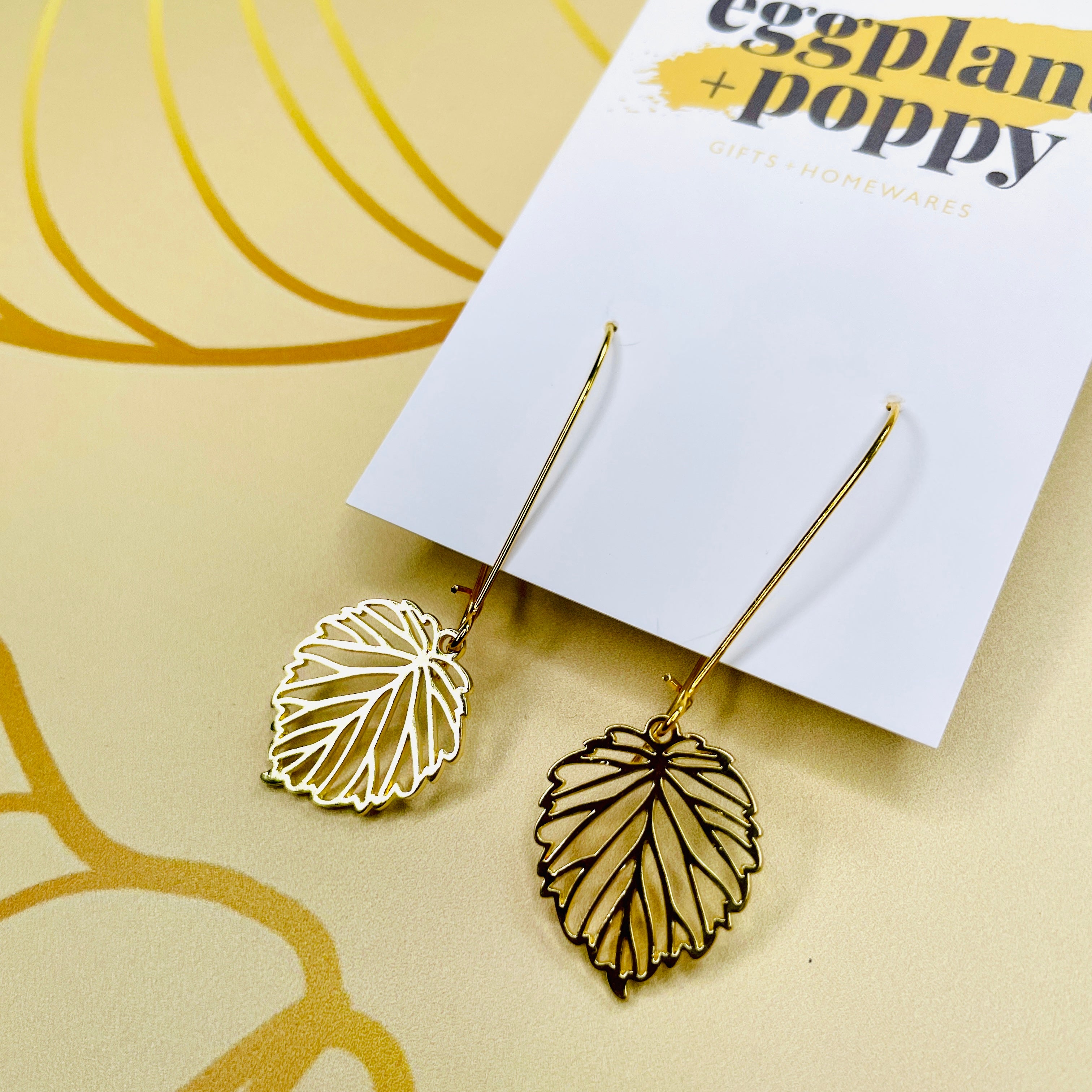 Filagree Gold Leaf Earrings