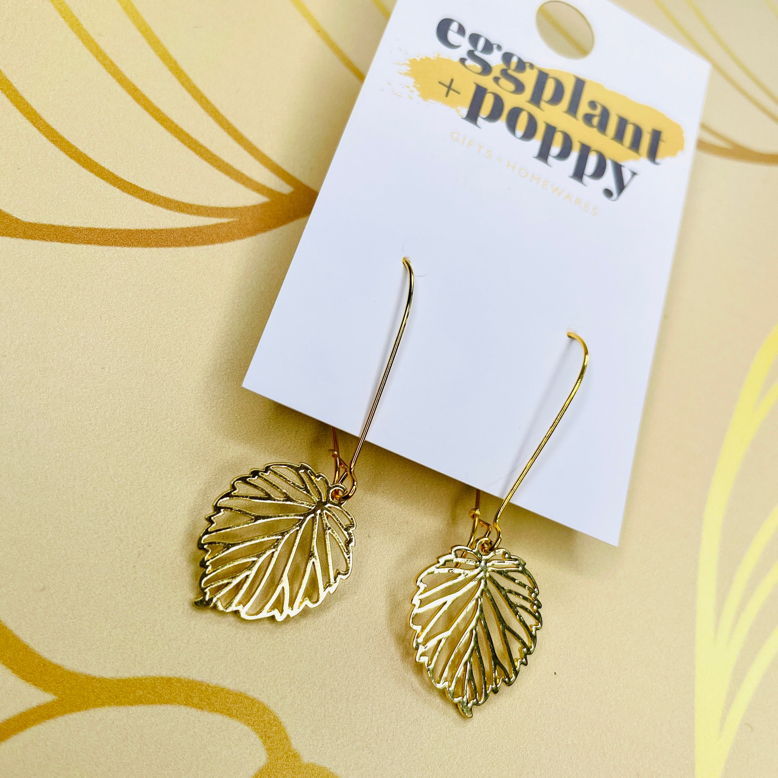 Filagree Gold Leaf Earrings