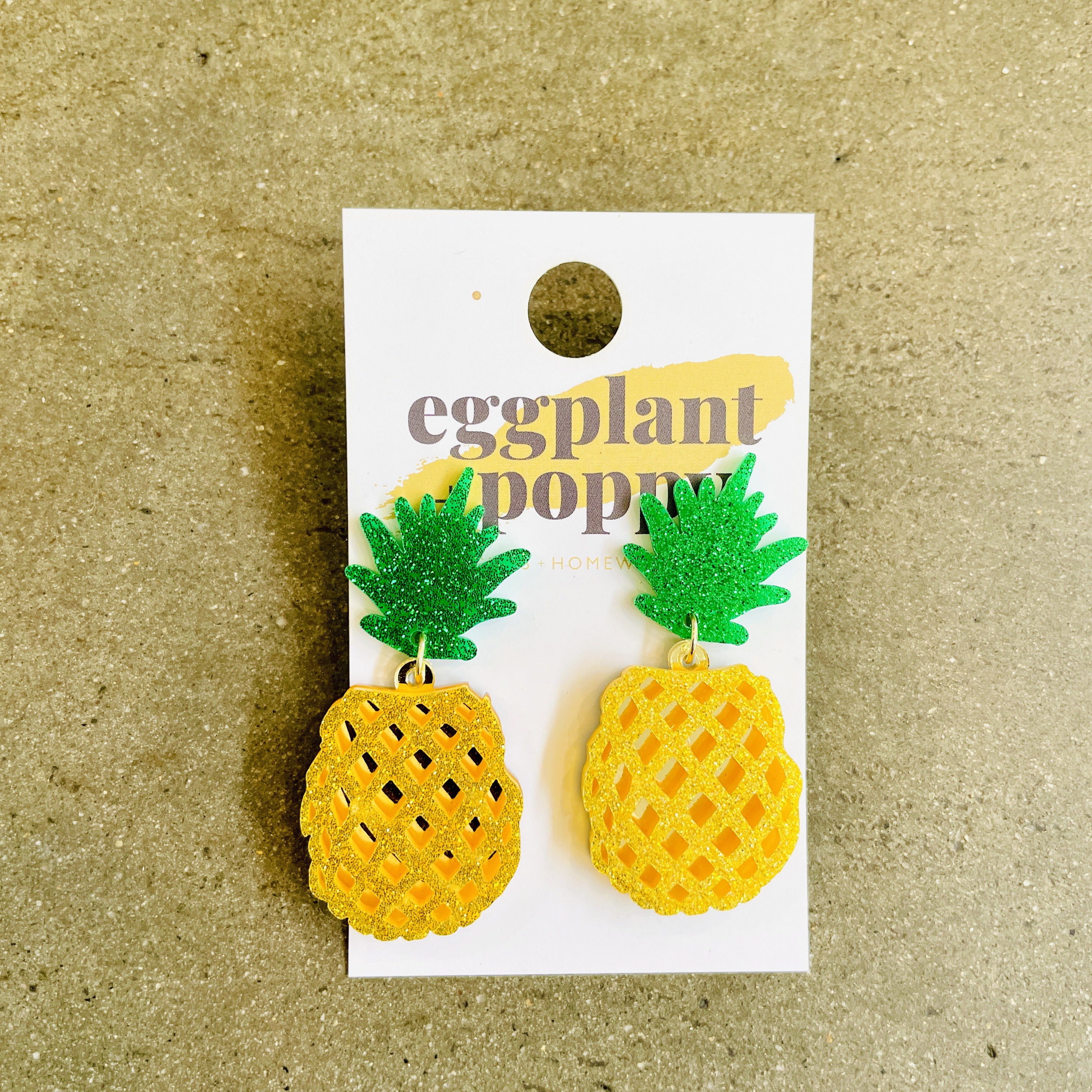 Glitter Pineapple Earrings