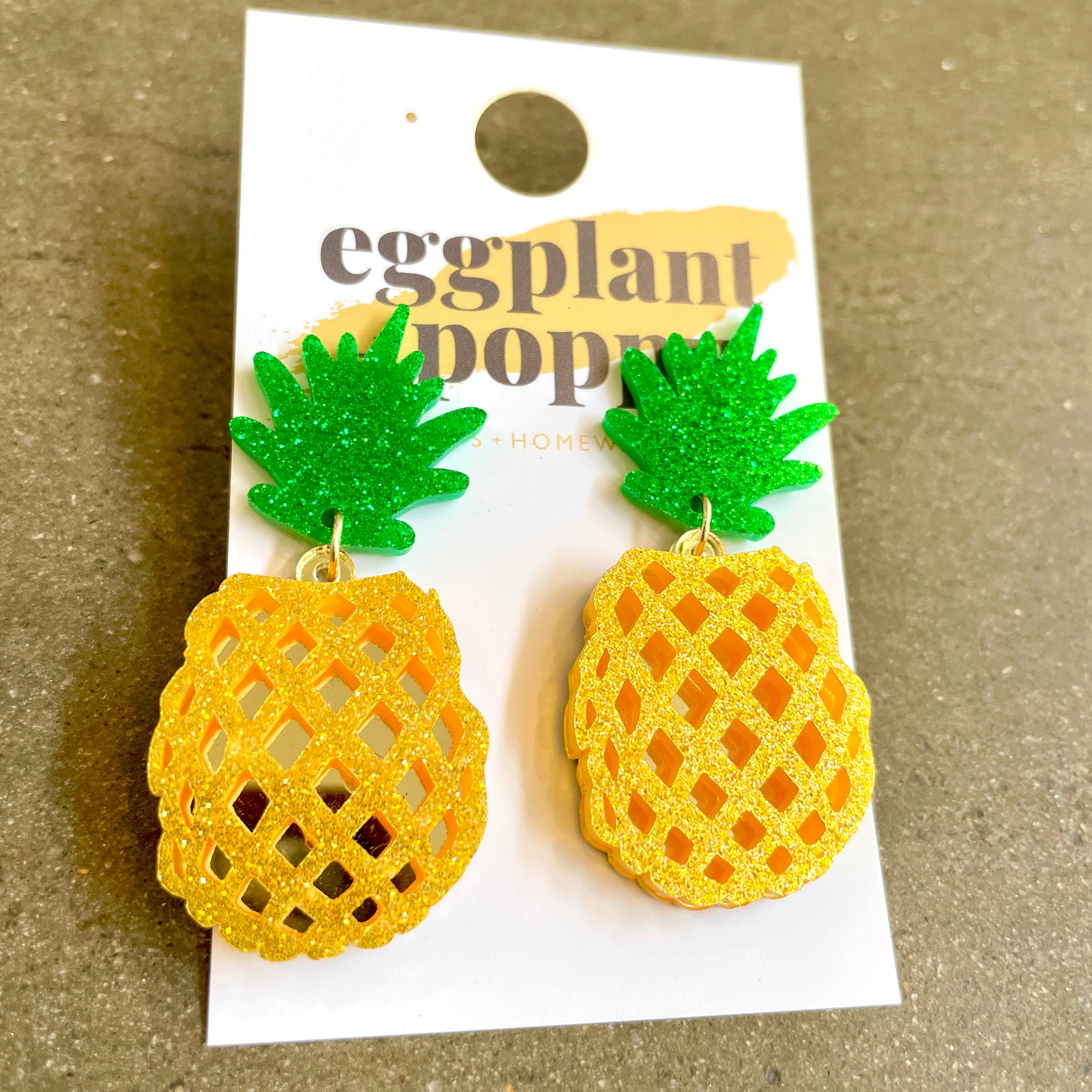 Glitter Pineapple Earrings
