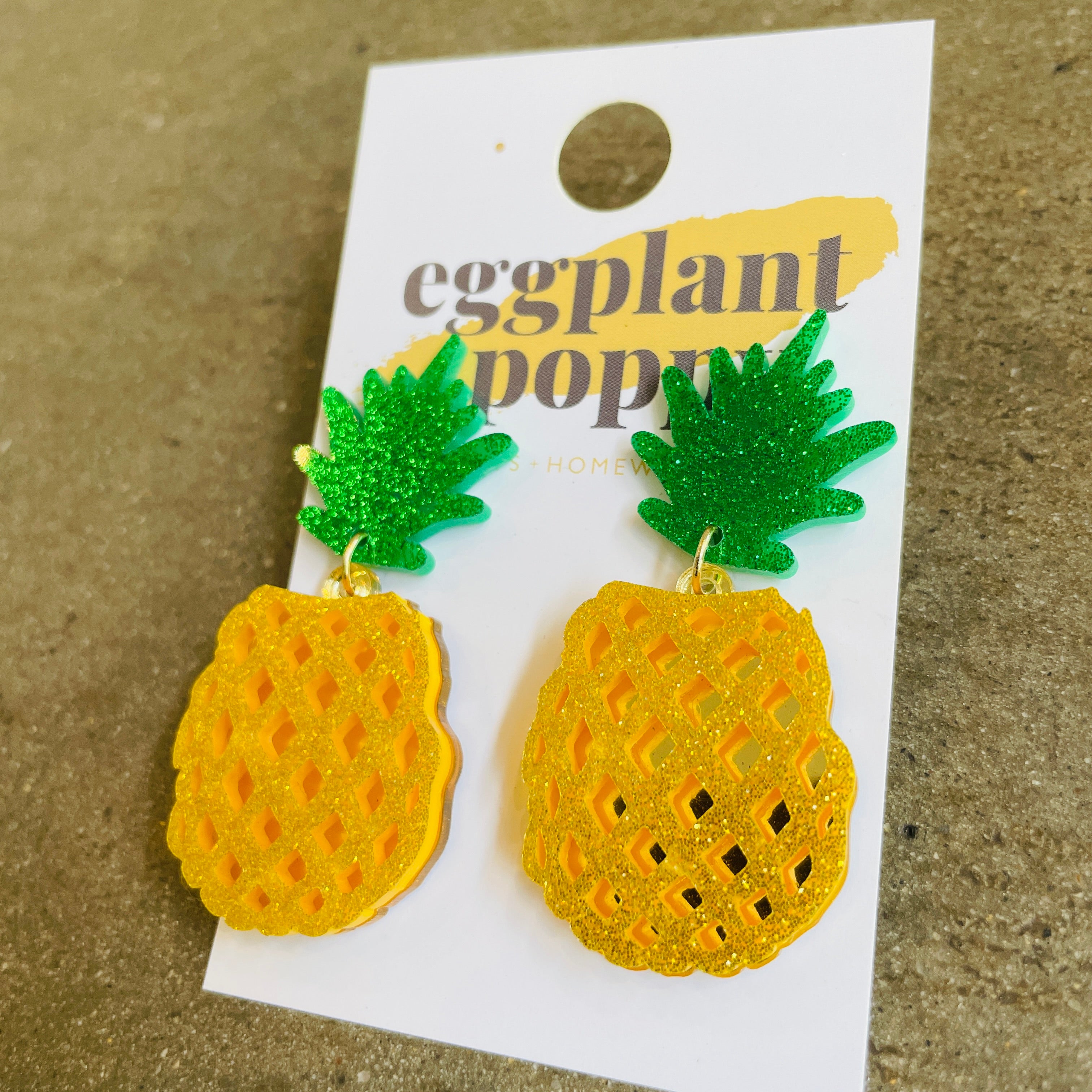 Glitter Pineapple Earrings