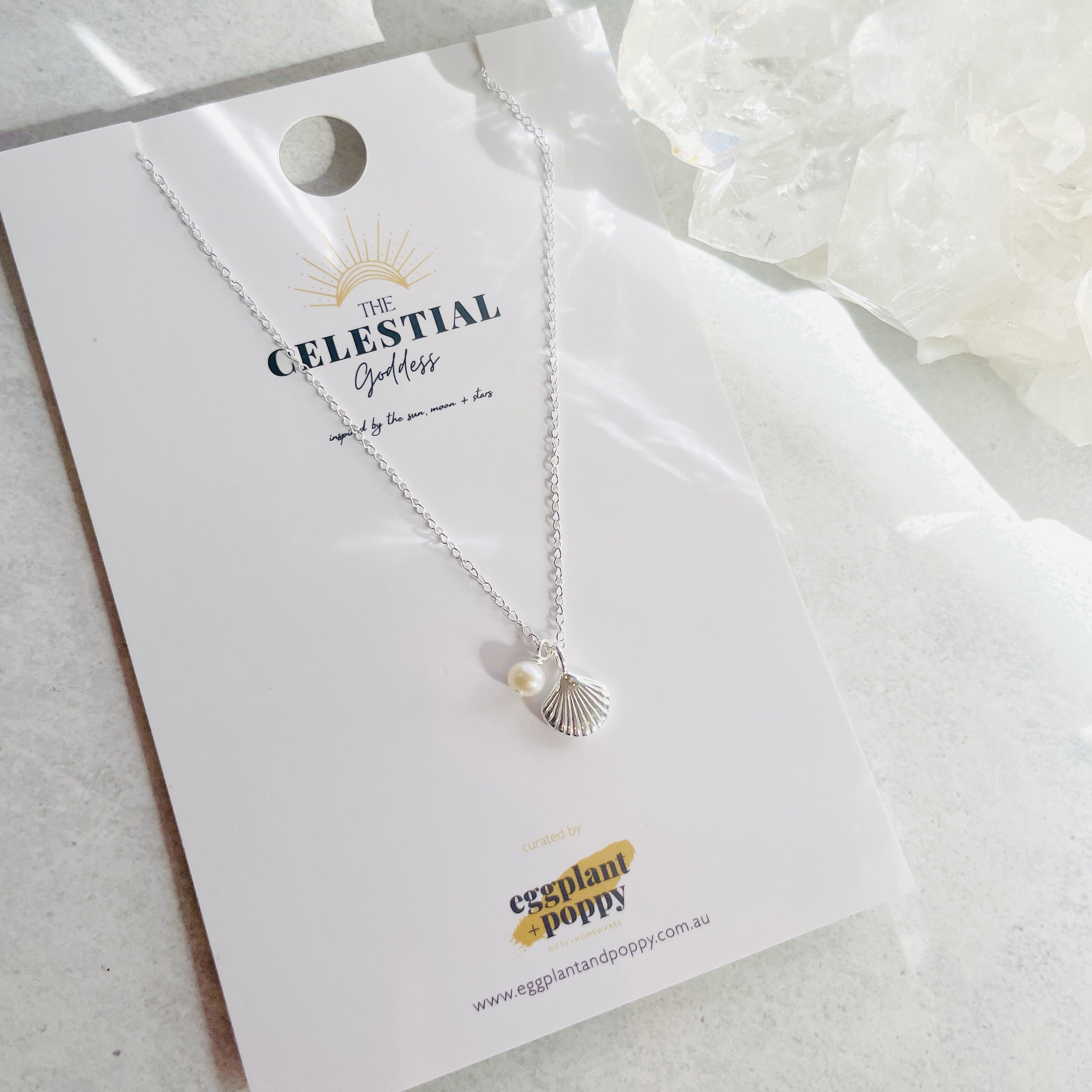 Shell & Pearl Silver Necklace