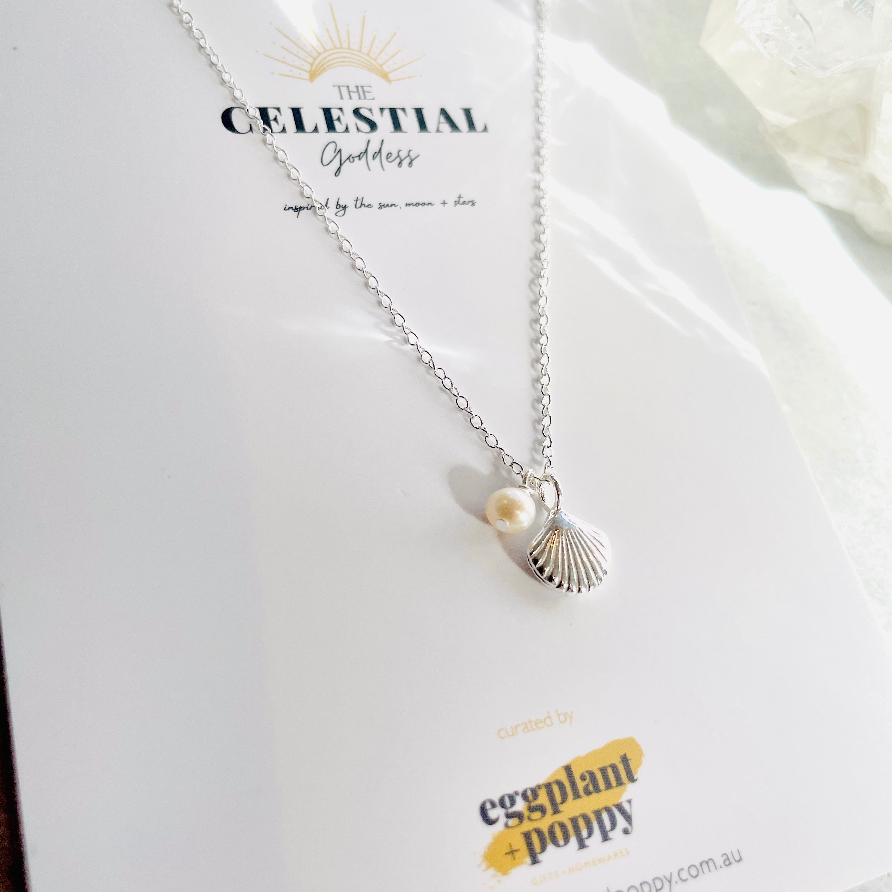 Shell & Pearl Silver Necklace