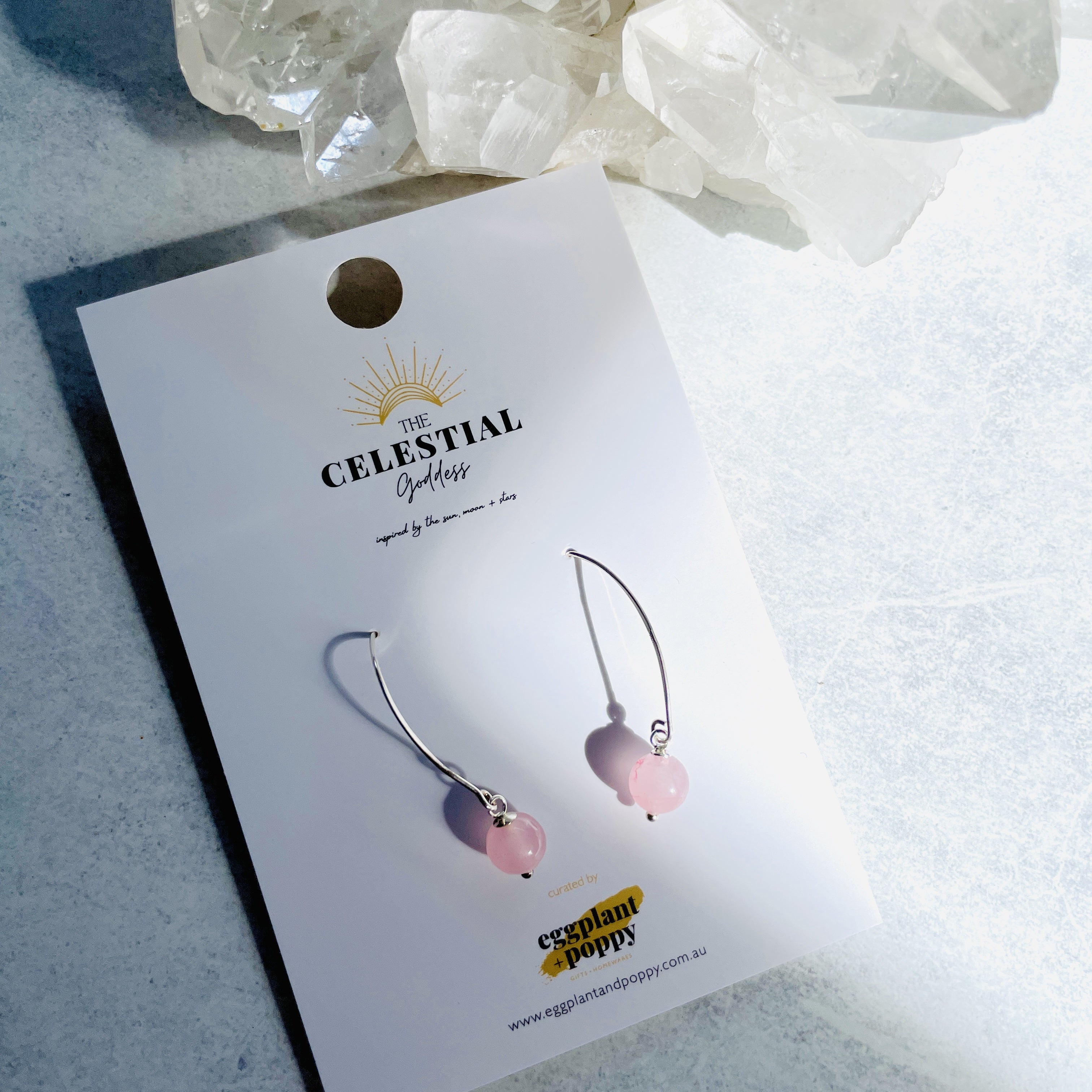 Rose Quartz Drop Earring