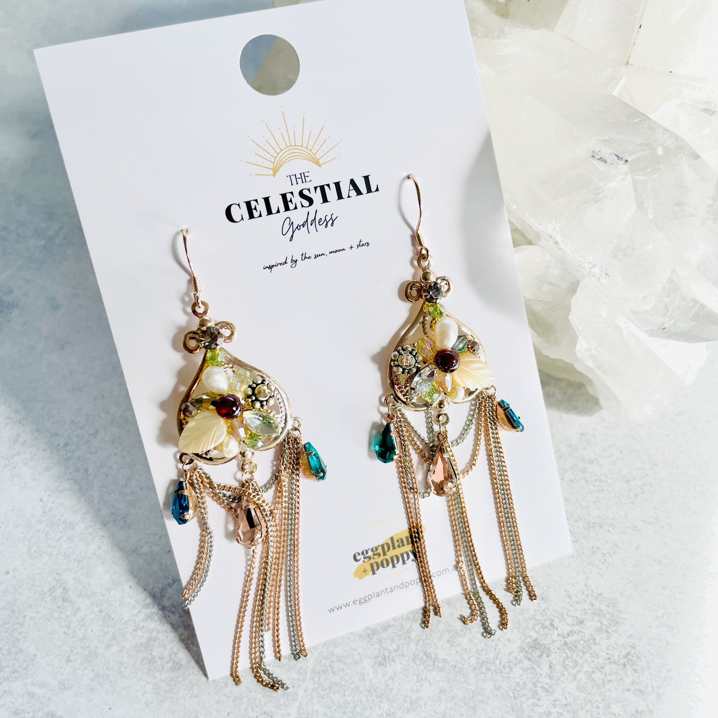 Sacred Stone Chandelier Earrings
