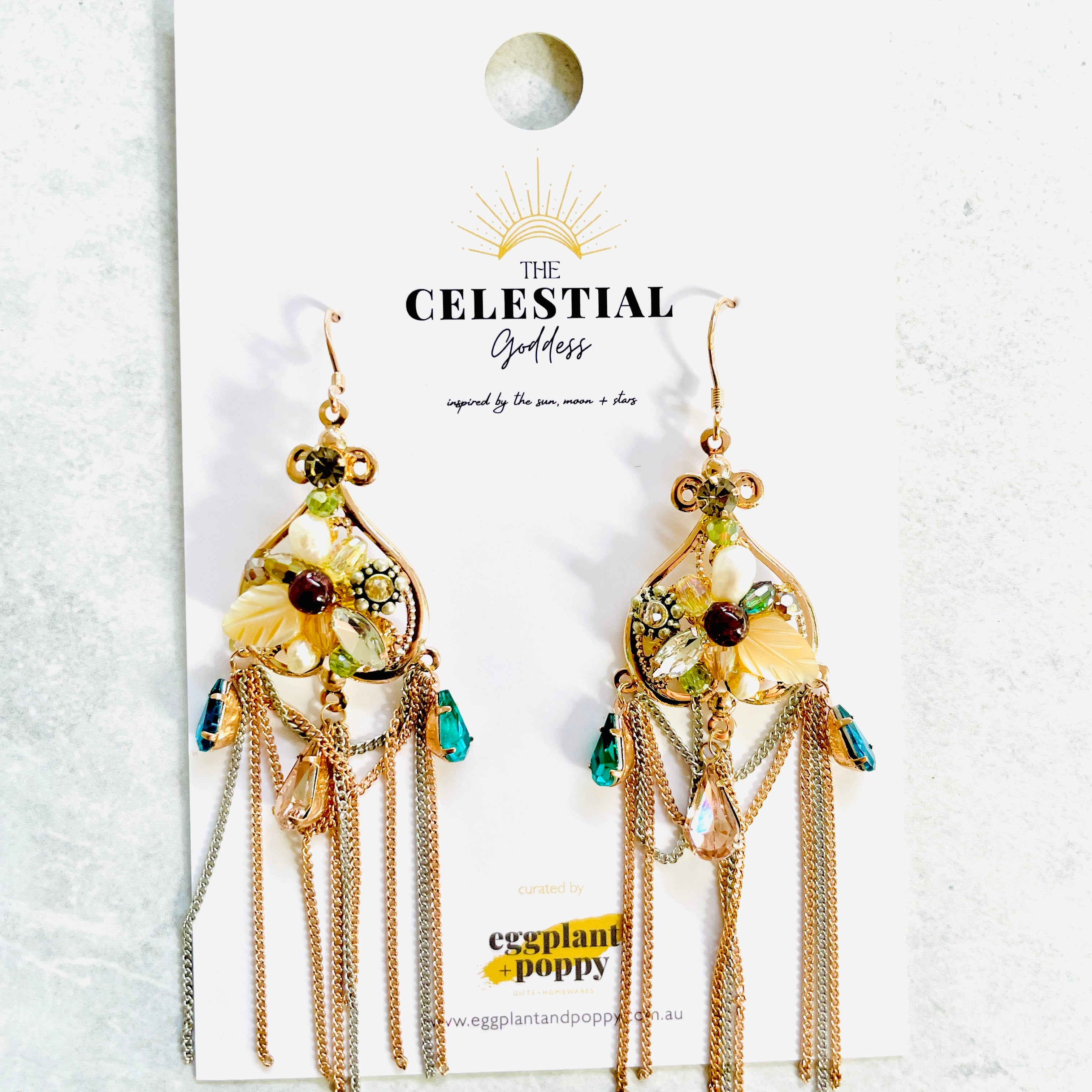 Sacred Stone Chandelier Earrings