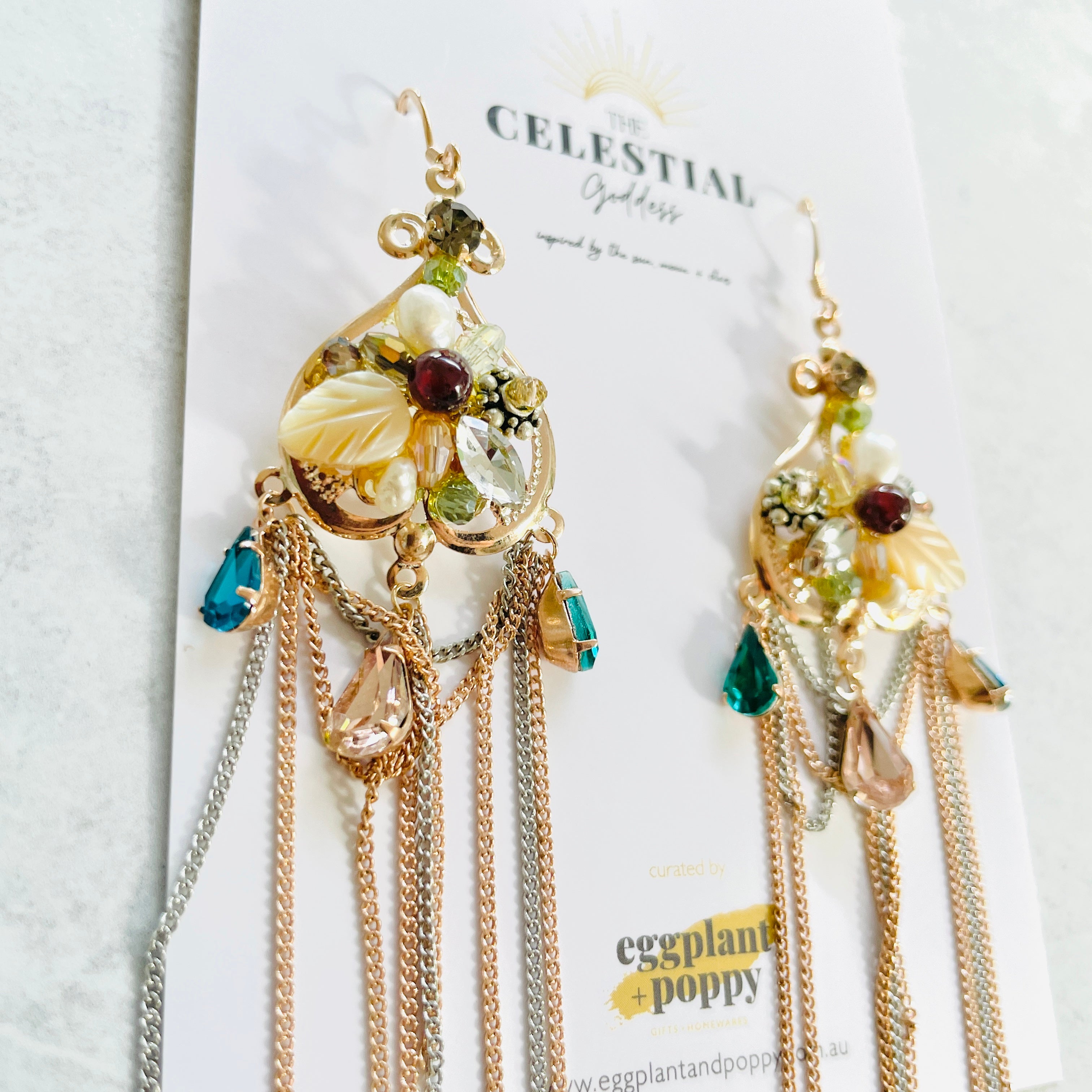 Sacred Stone Chandelier Earrings