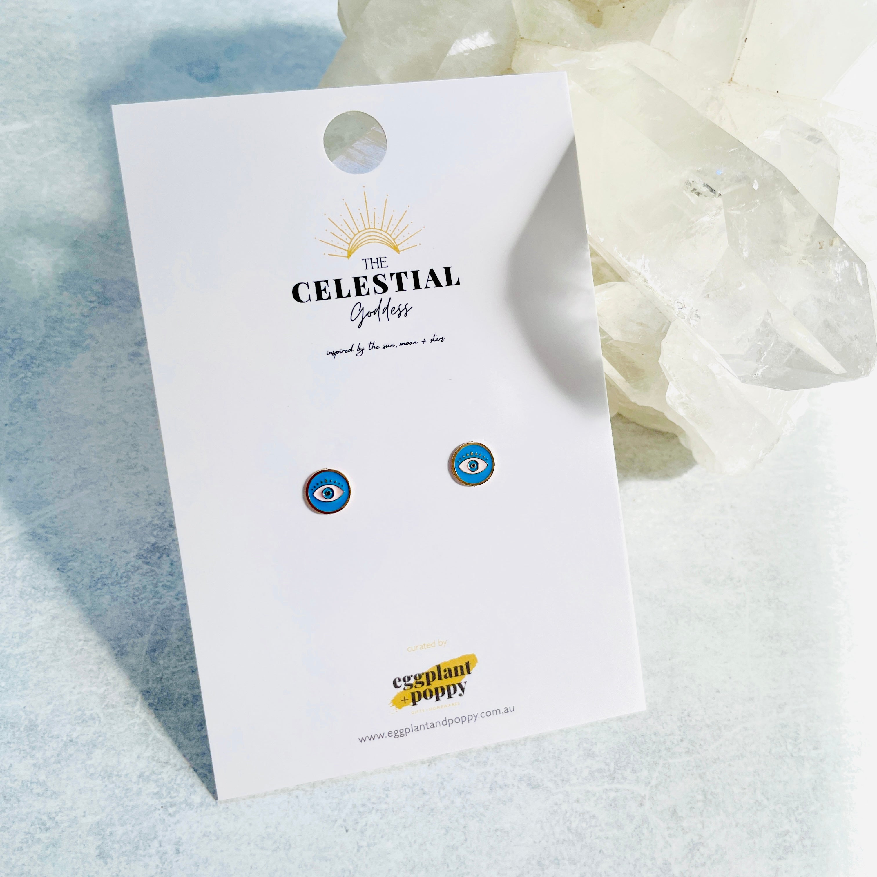 Blue Evil Eye Studs
