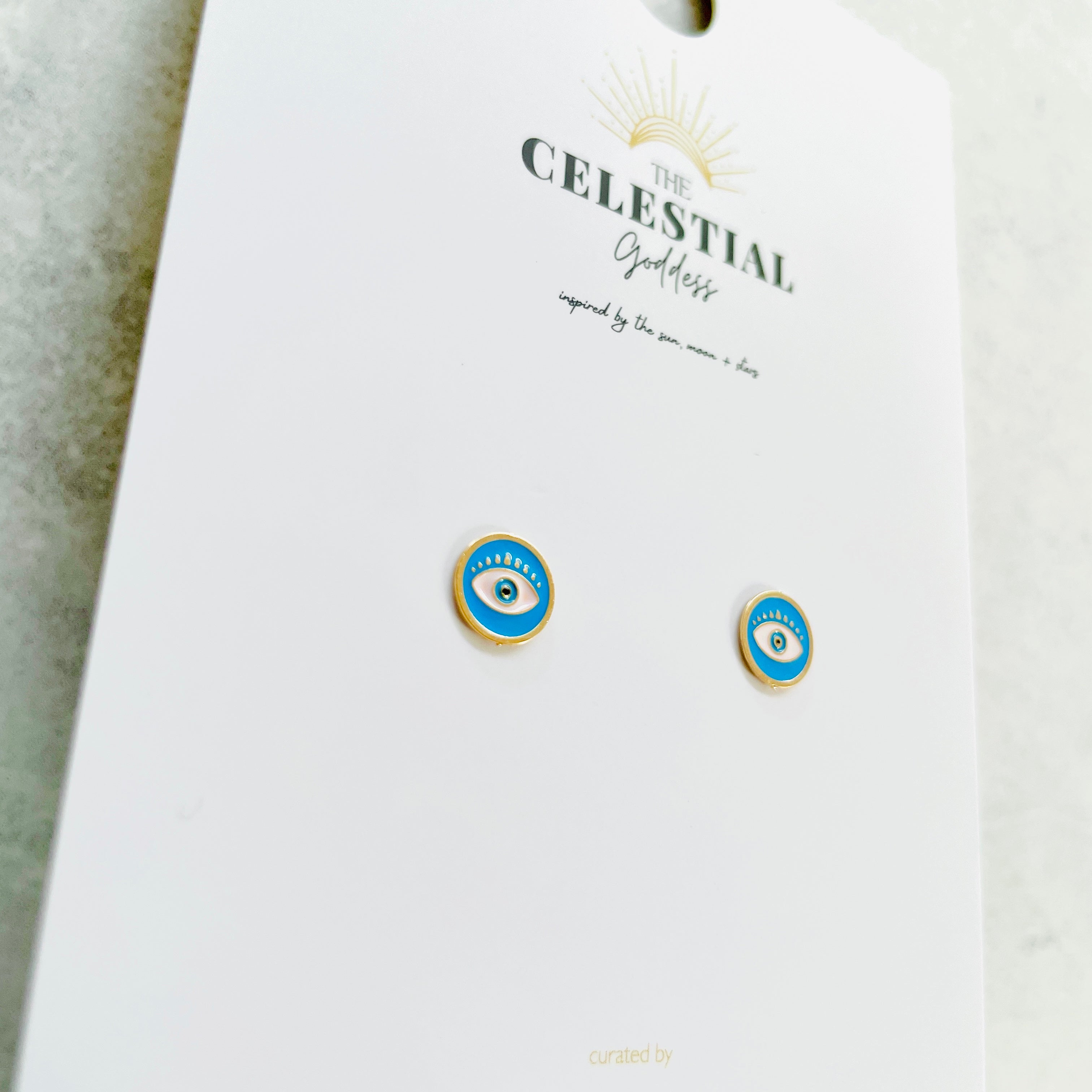 Blue Evil Eye Studs