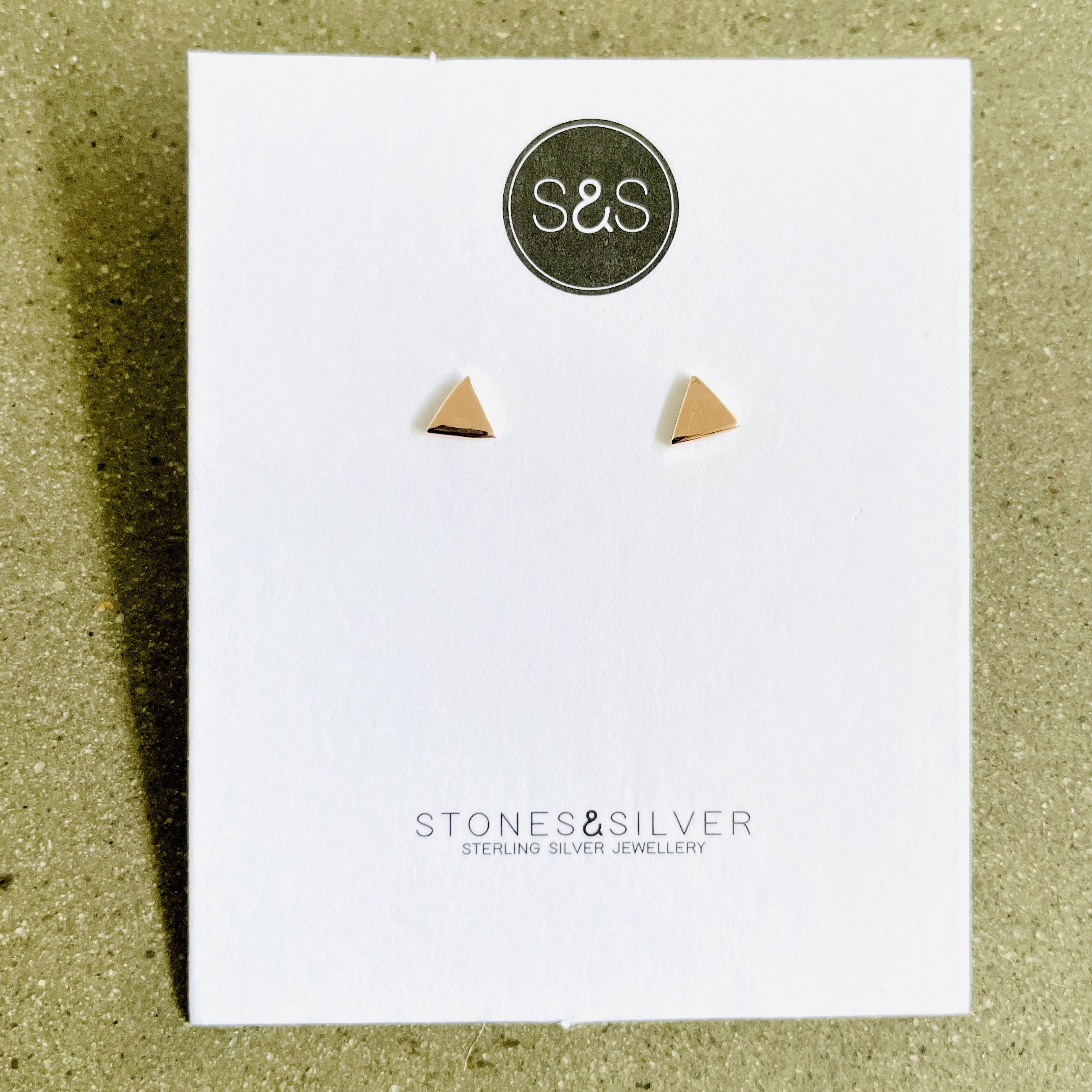 Rose Gold Triangle Studs