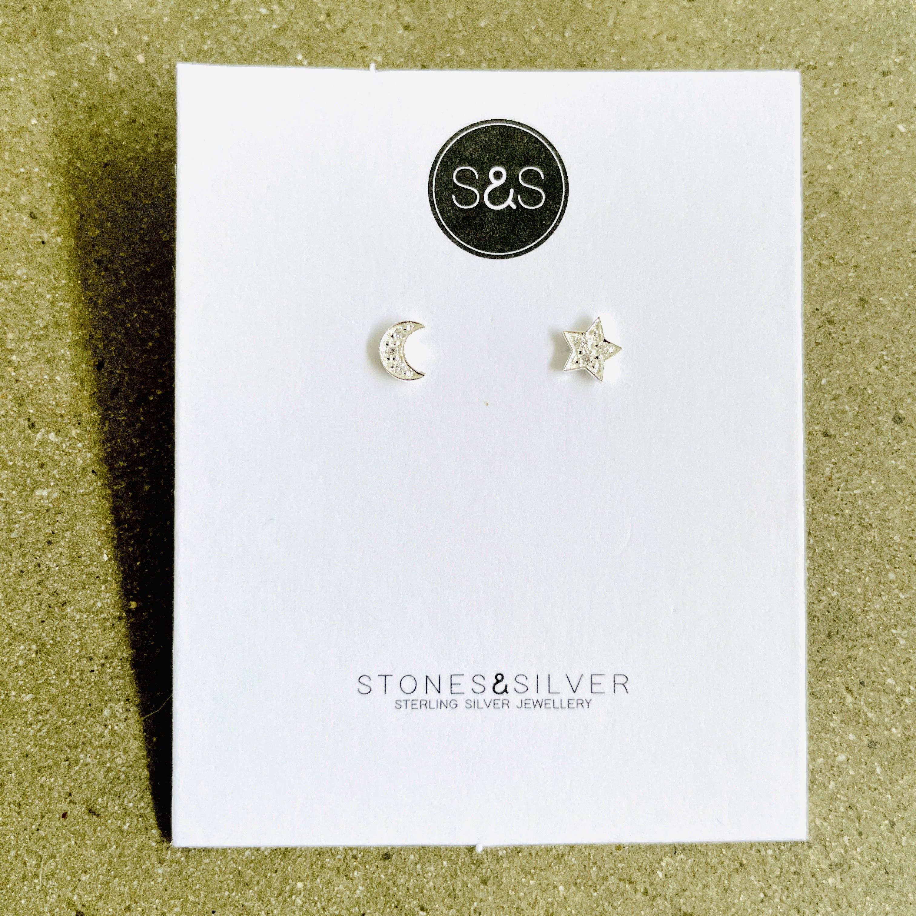 Star & Moon Silver Studs