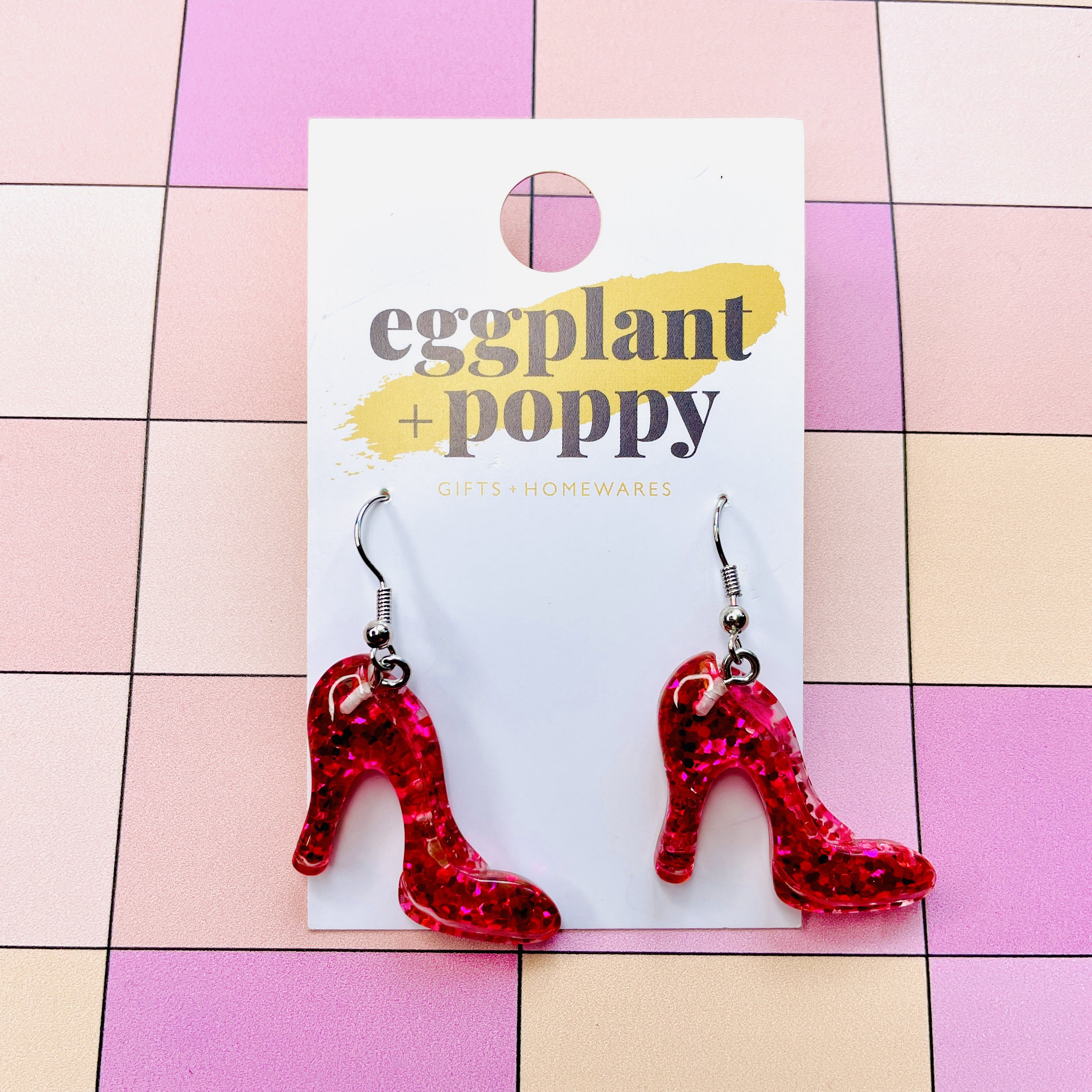 Glitter Heel Earrings
