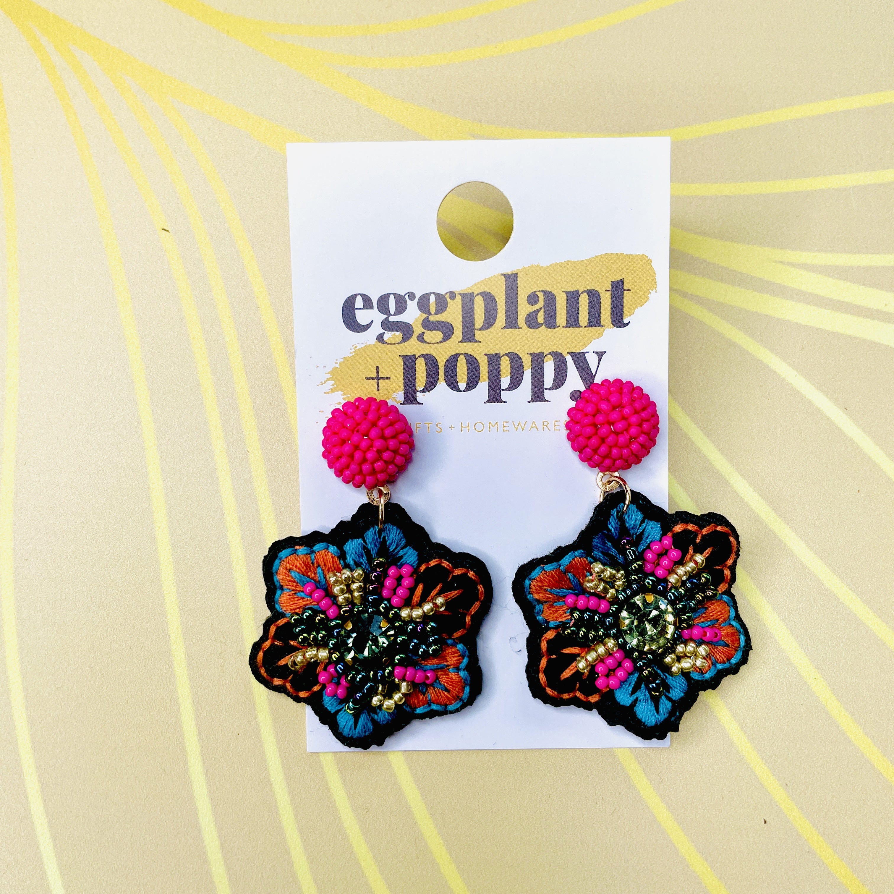 Beaded Flower Earrings