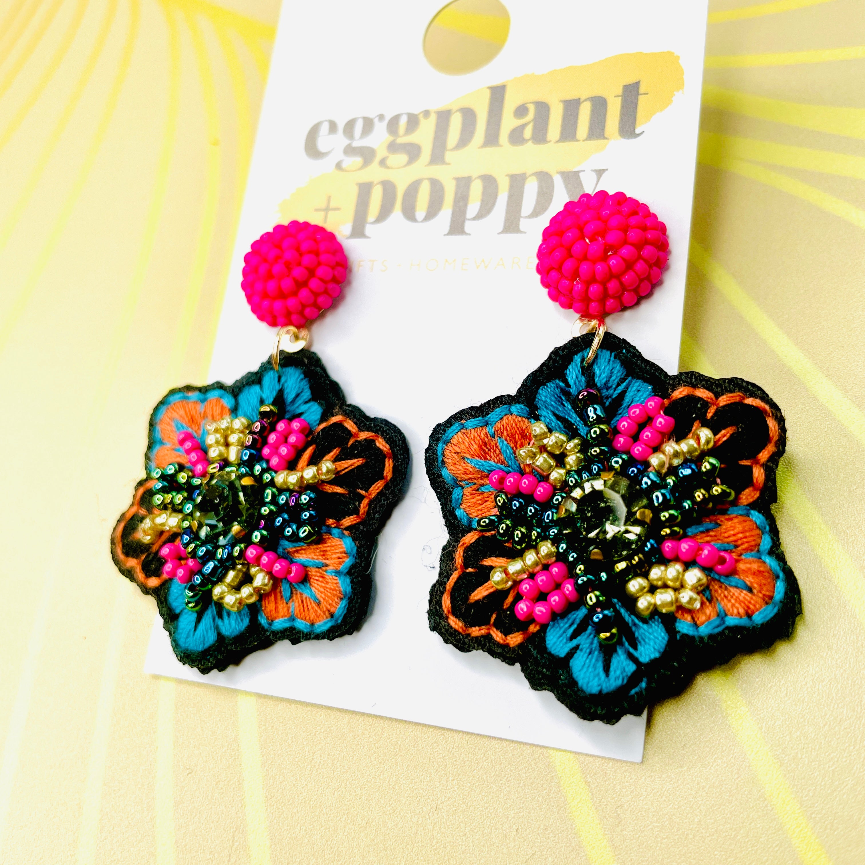 Beaded Flower Earrings