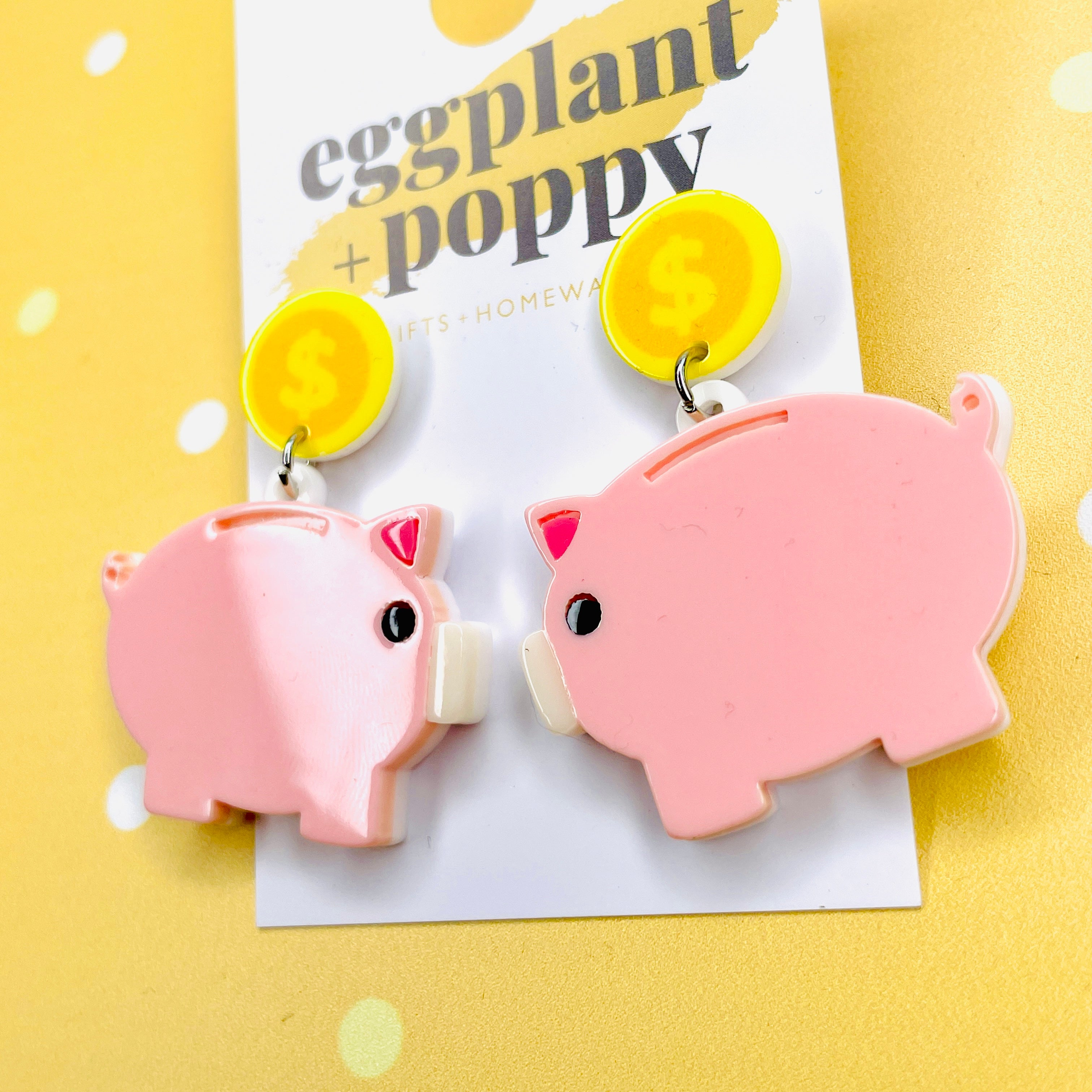 Piggy Bank Earrings