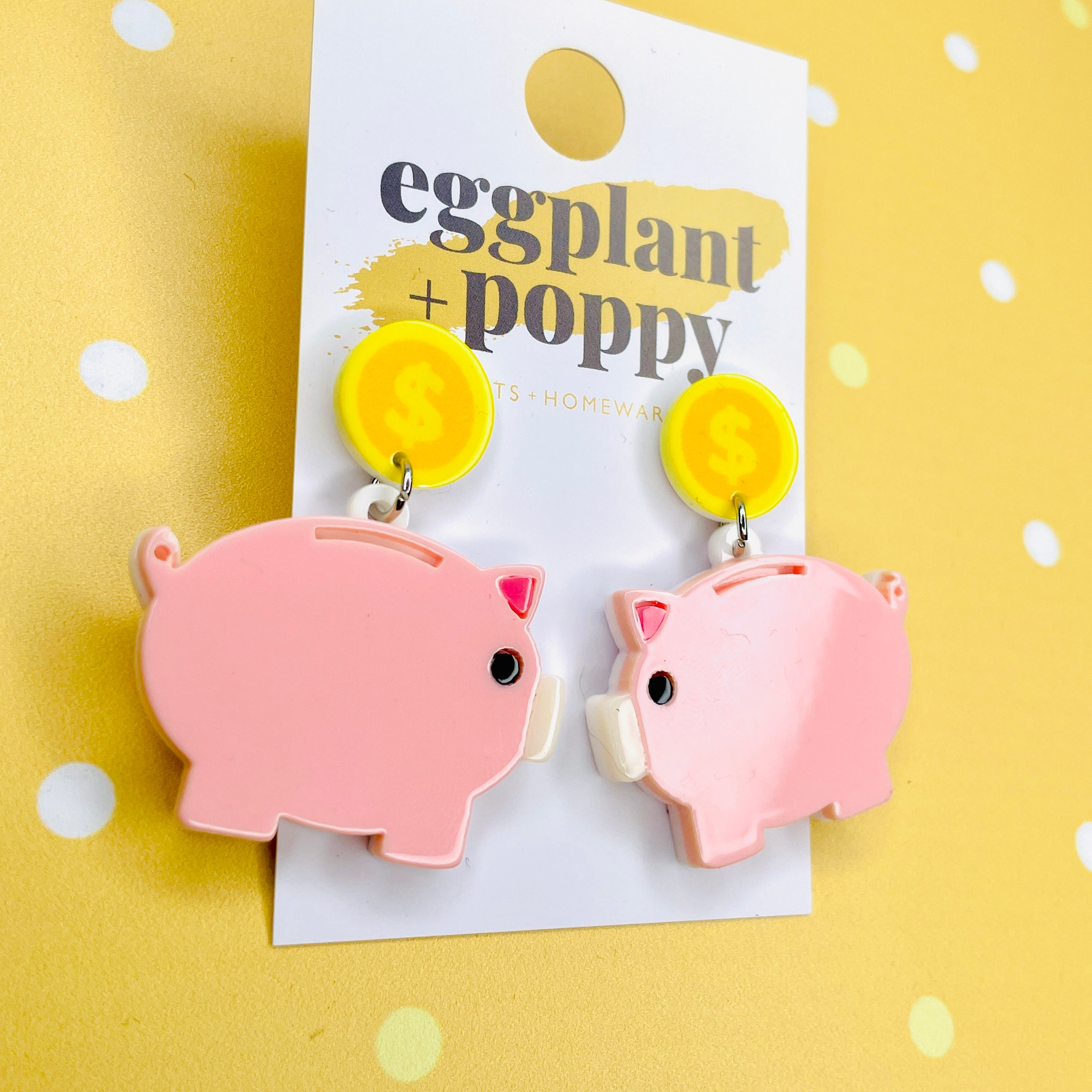 Piggy Bank Earrings