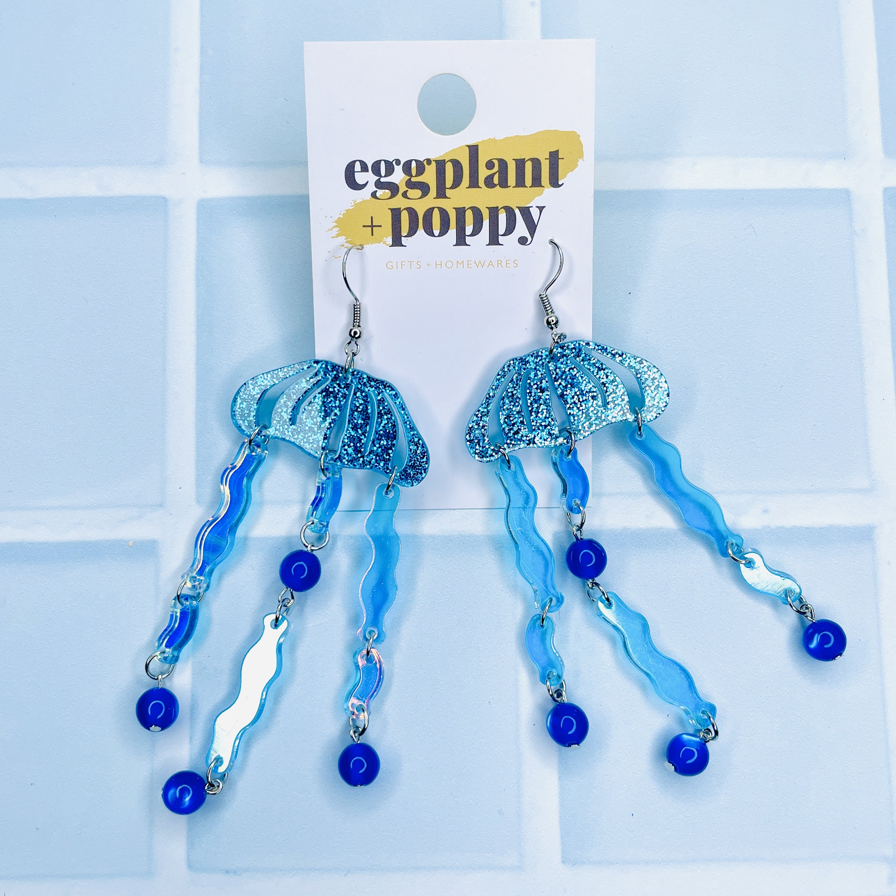 Blue Jellyfish Earrings