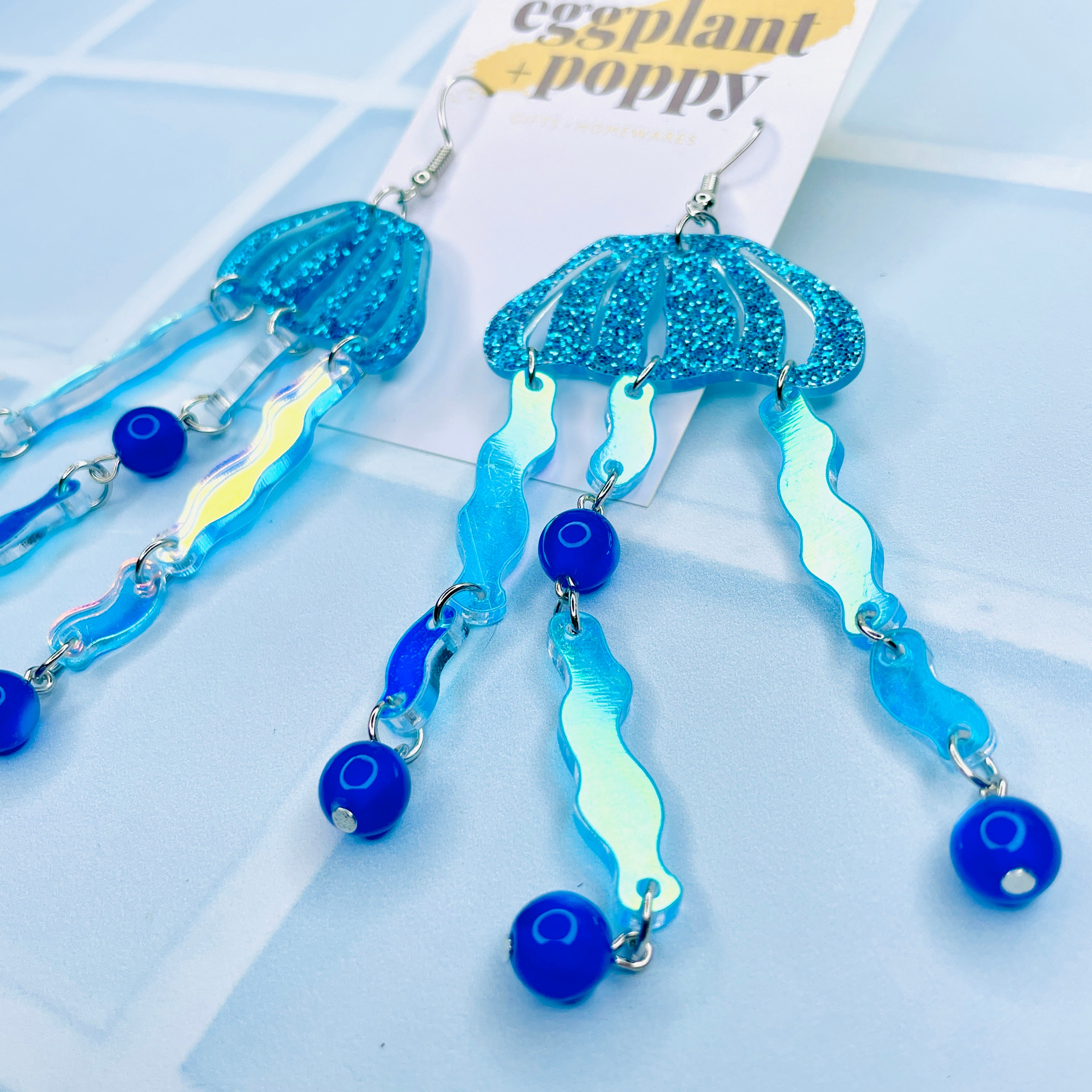 Blue Jellyfish Earrings