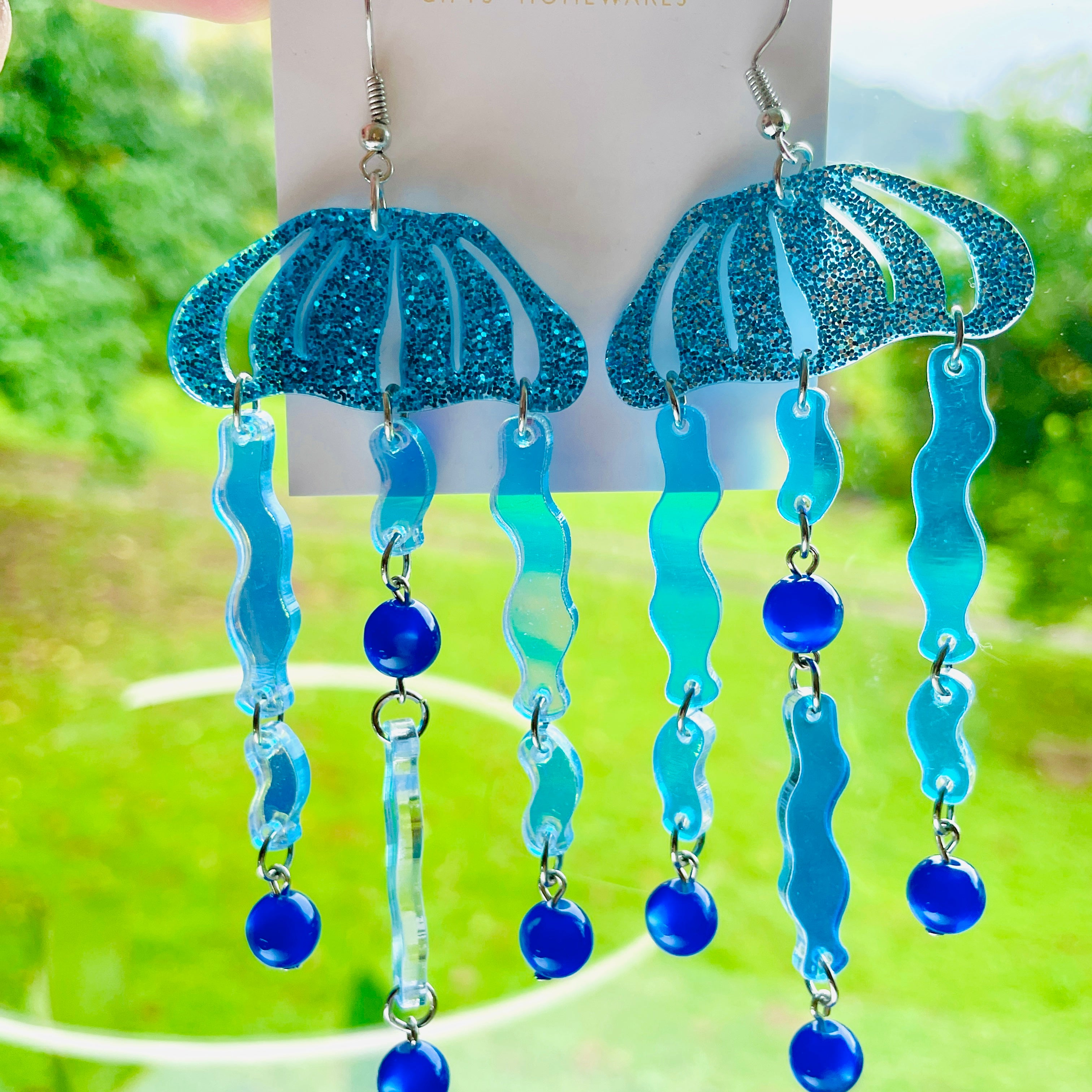 Blue Jellyfish Earrings