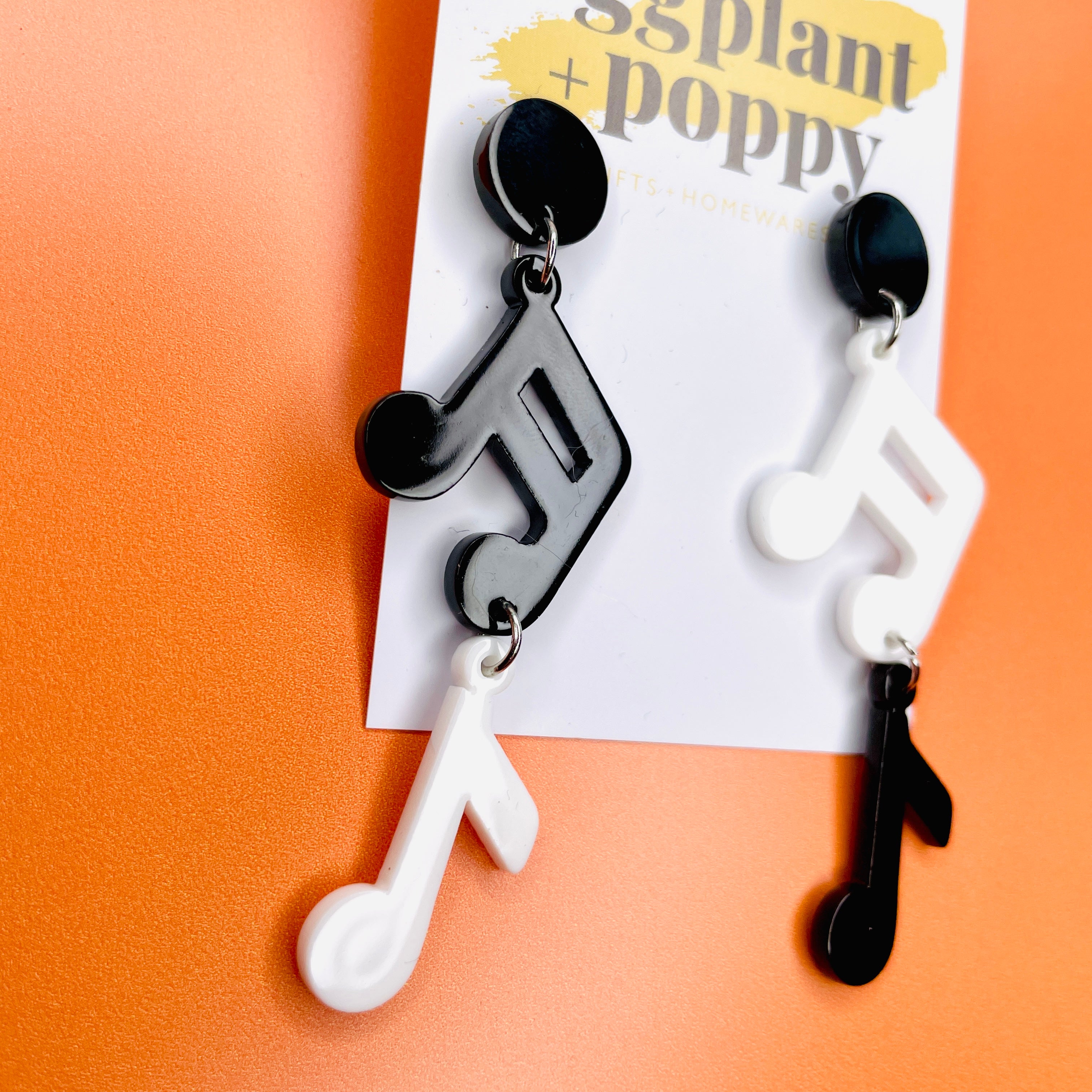 Black & White Music Earrings