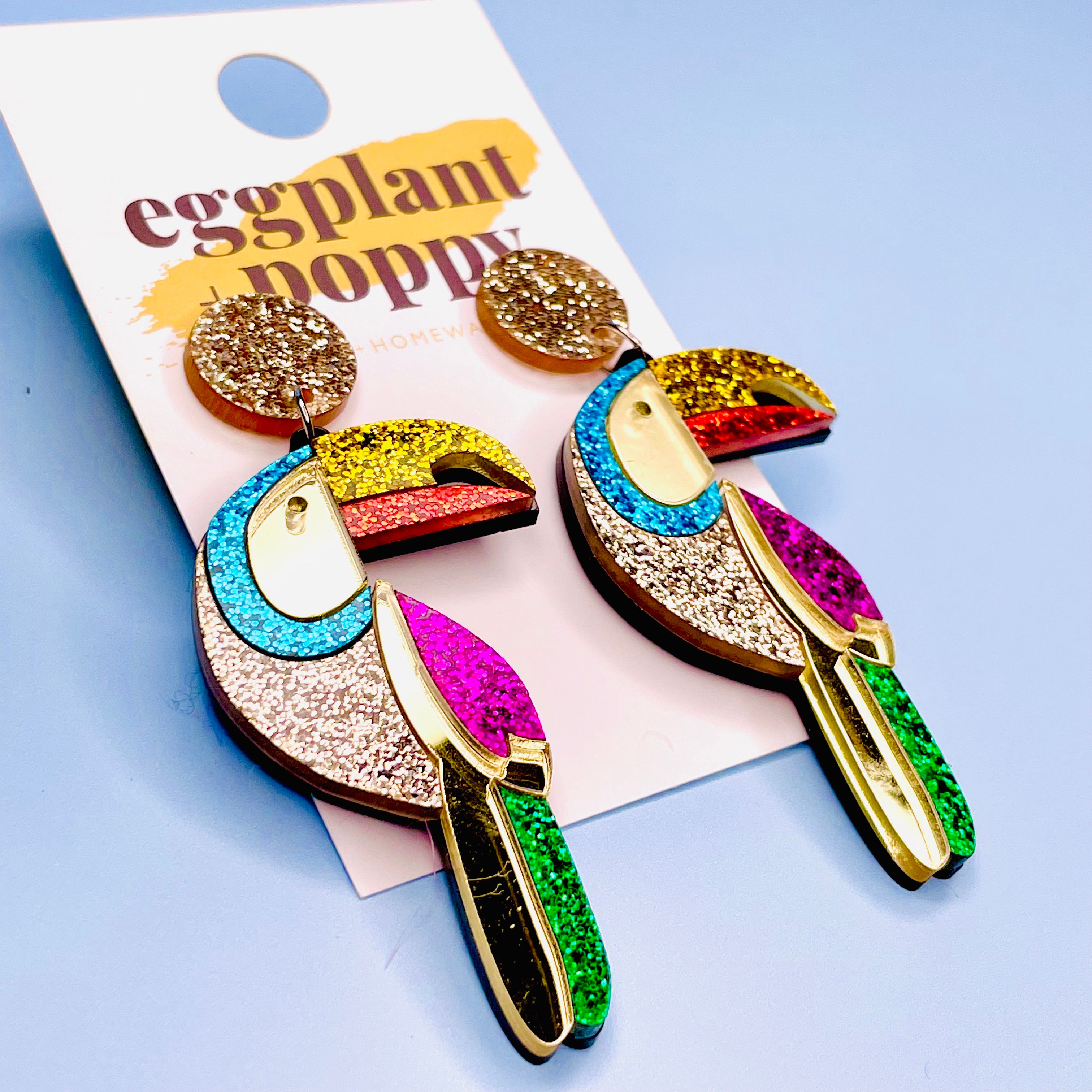 Toucan Earrings - Glitter