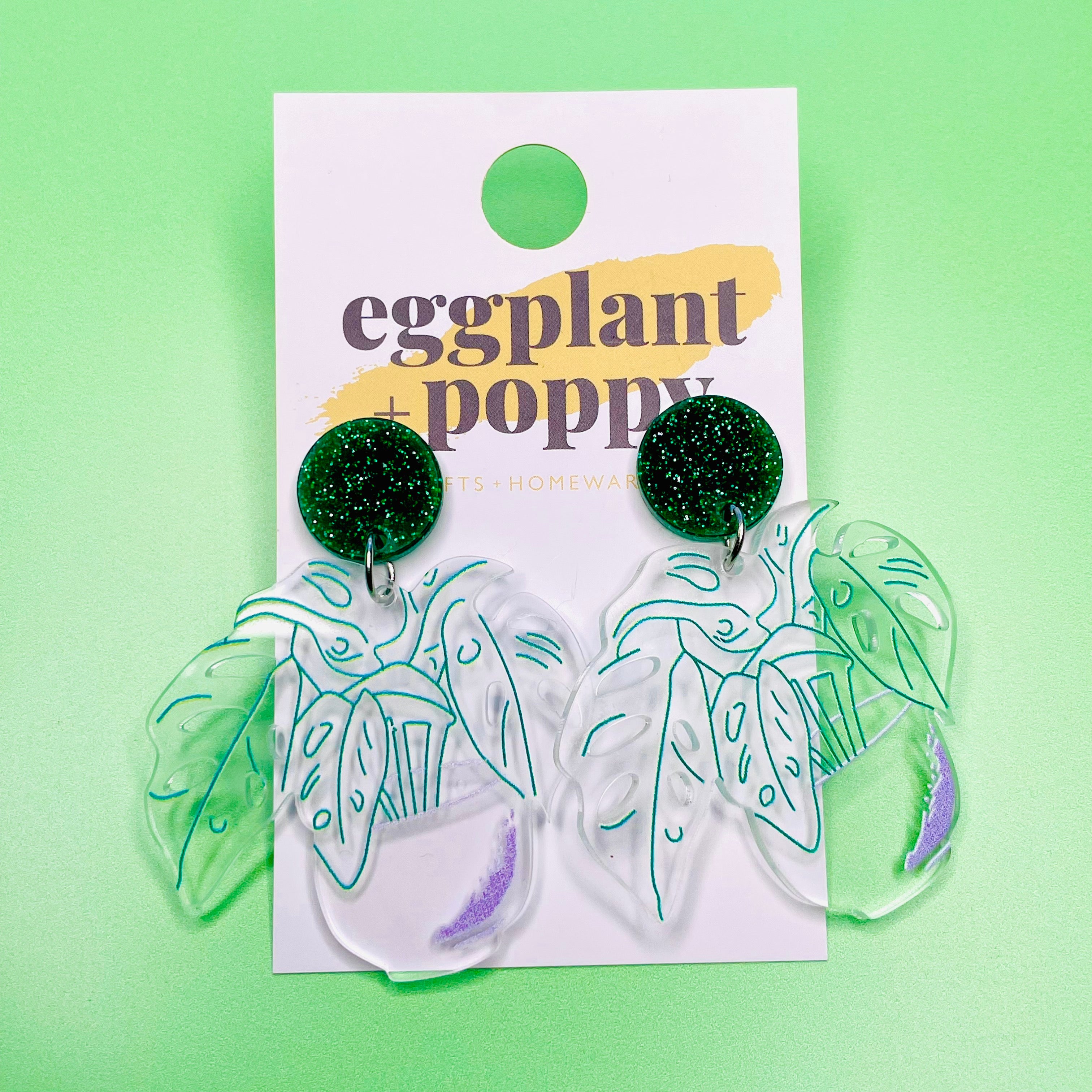 Pot Plant Earring - Monstera