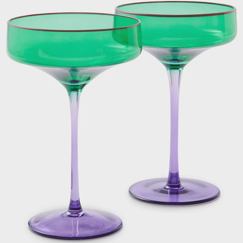 Jaded Margarita Glass - set of 2