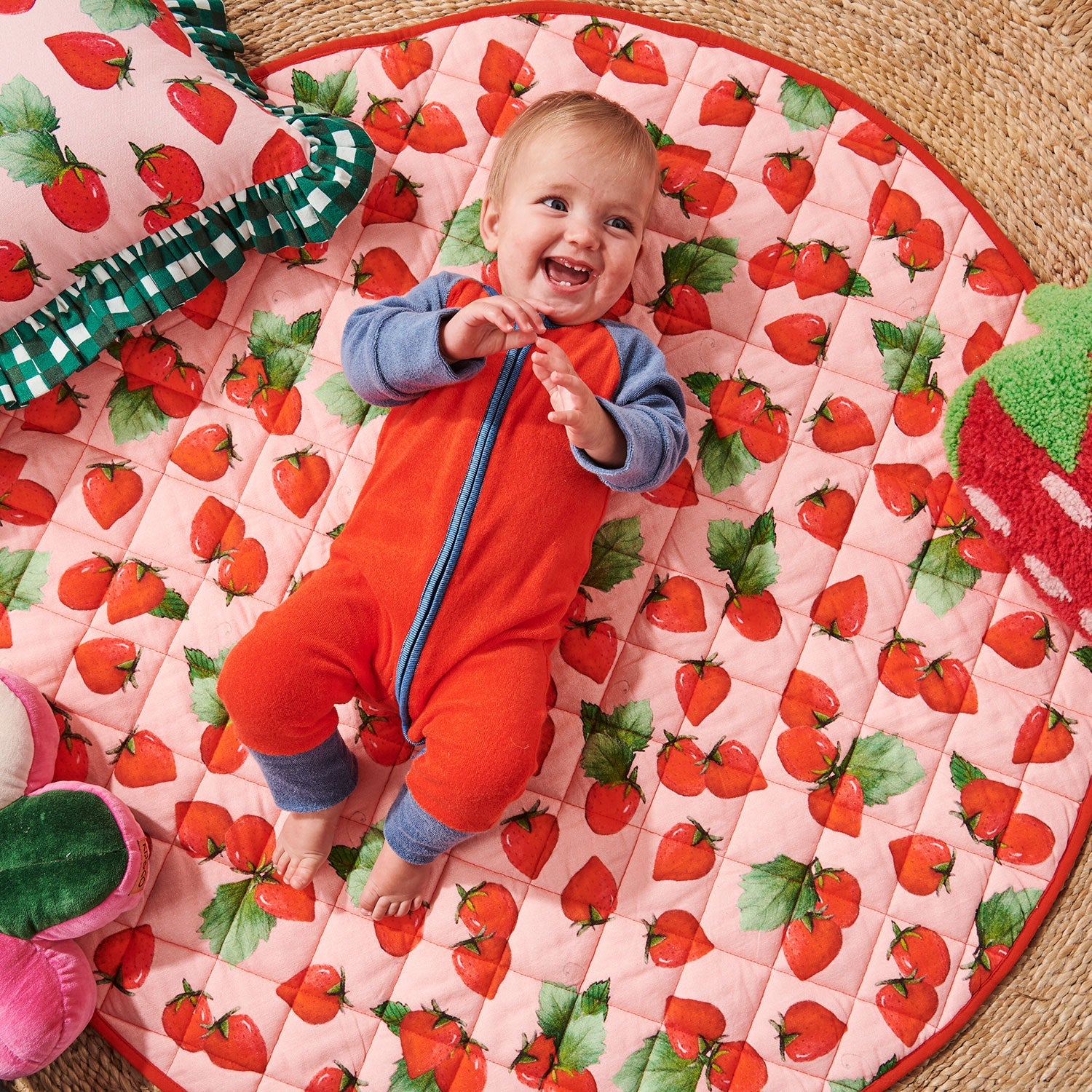 Quilted Play Mat - Strawberry Delight