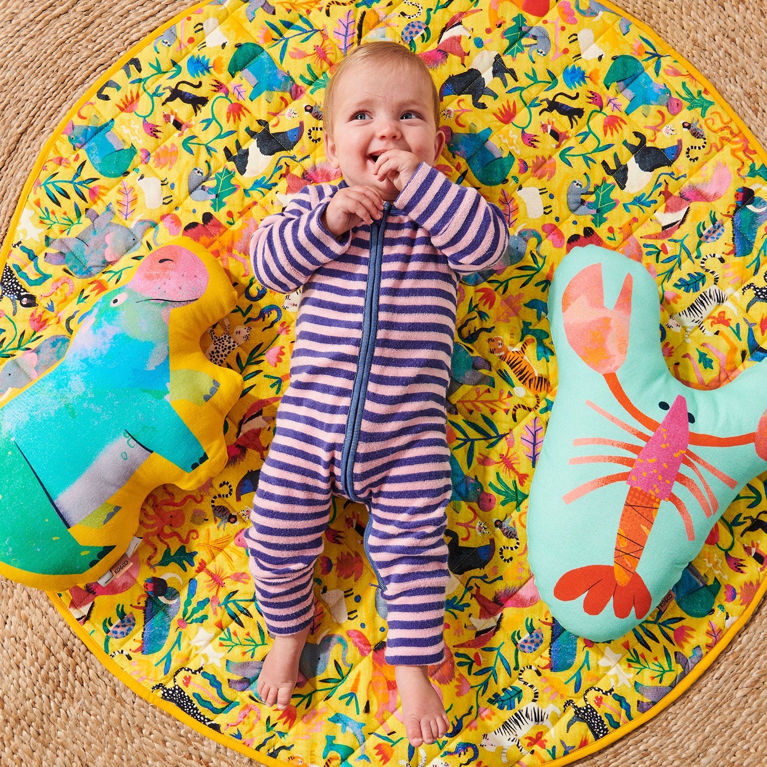 Quilted Play Mat - Cool Animals
