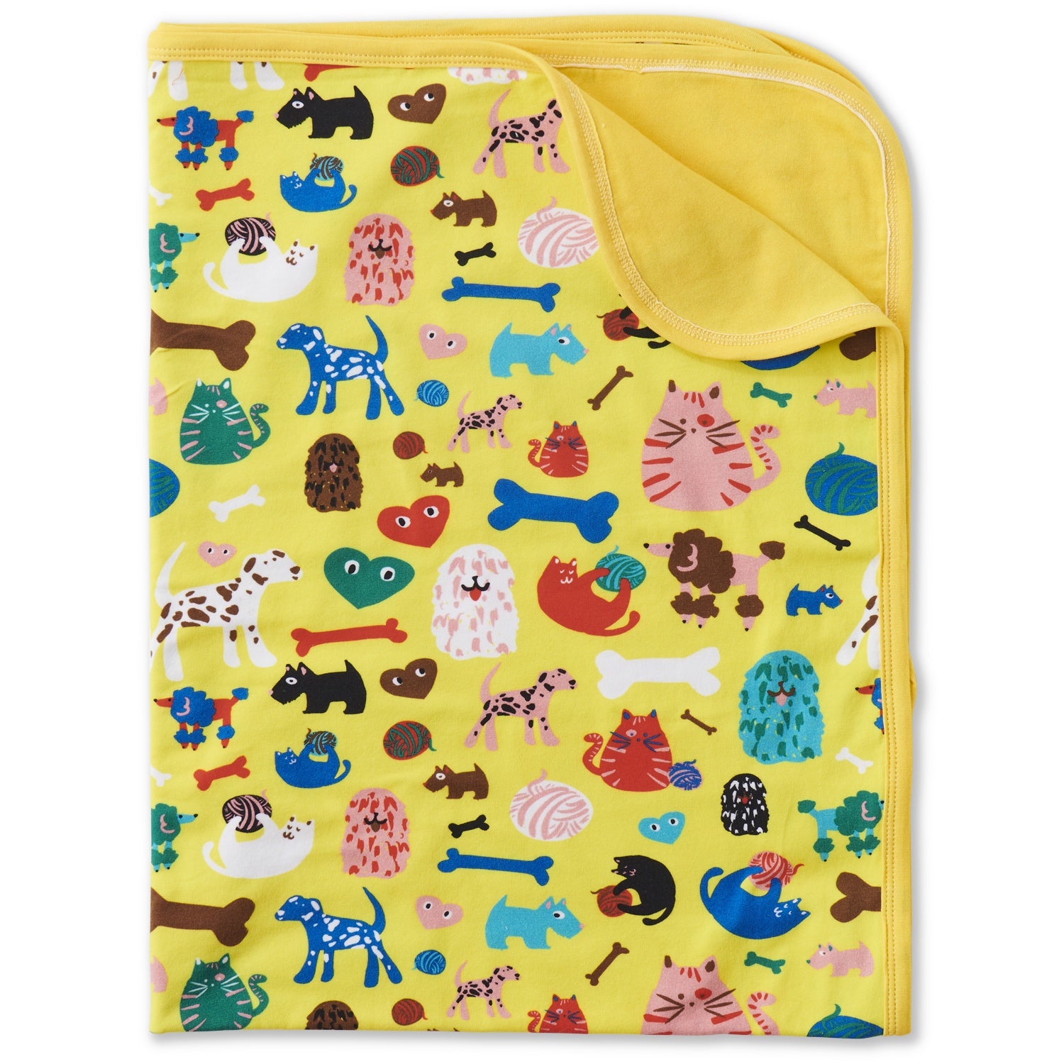 Organic Cotton Stroller Blanket - Cats & Dogs
