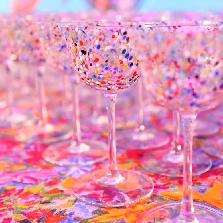 Party Speckle Glasses - Coupe Set of 2