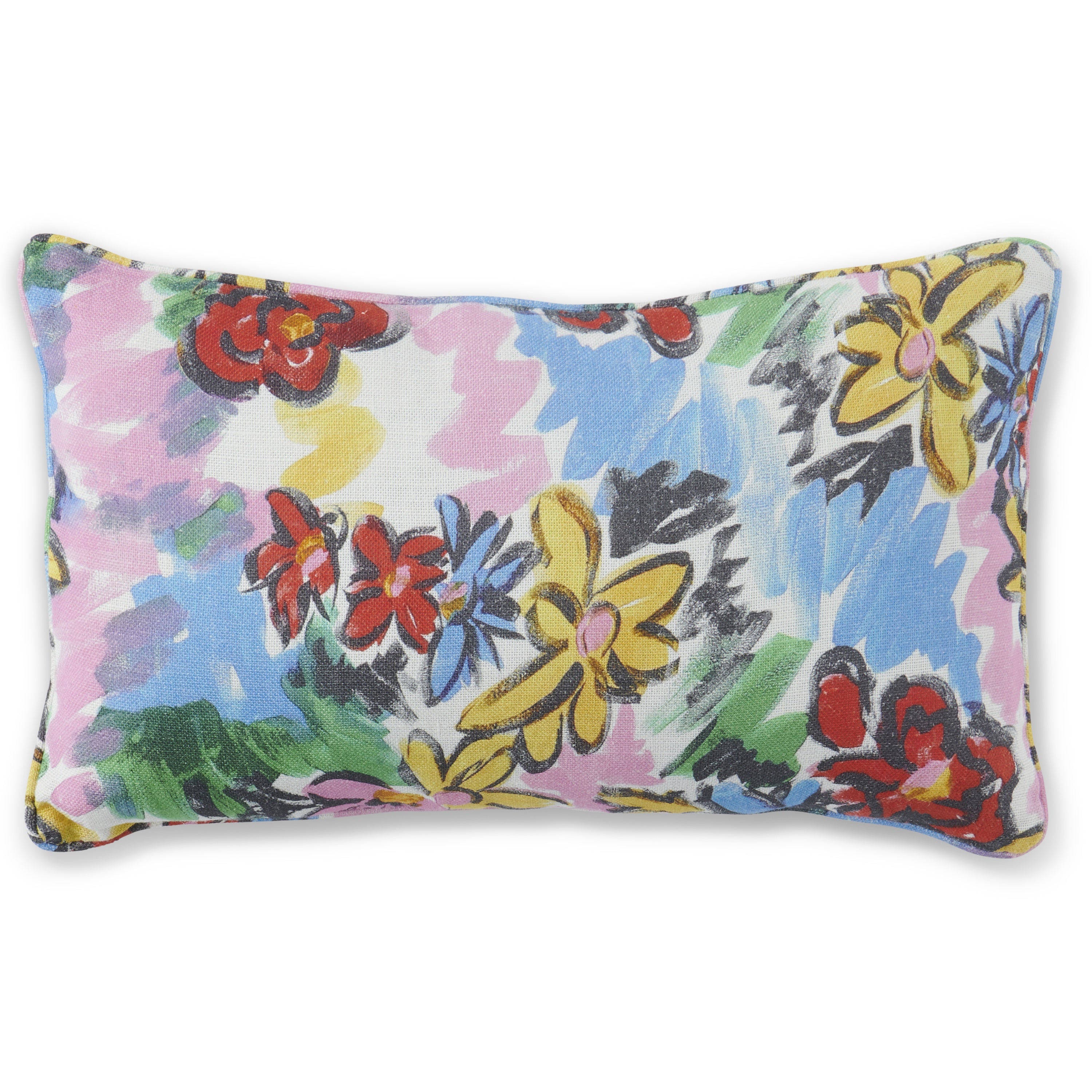 Linen Upholstery Lumbar Cushion - Rio Floral