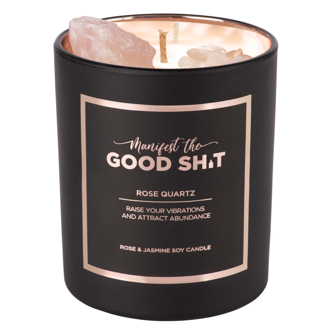 Candle- Manifest The Good Shit - Rose Quartz