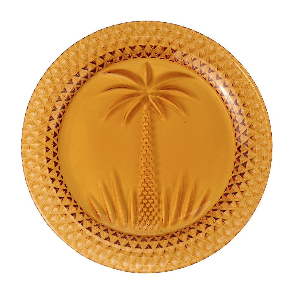 Palm Plate - Amber (set of 4)