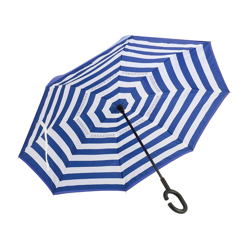 Reverse Umbrellas - Navy Stripe