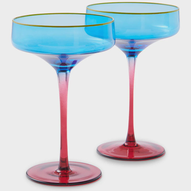 Sapphire Delight Coupe Glass - set of 2