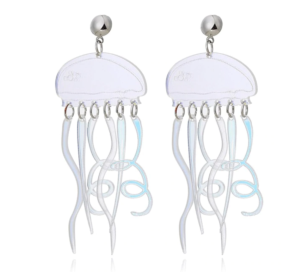 Holographic Jellyfish Earrings