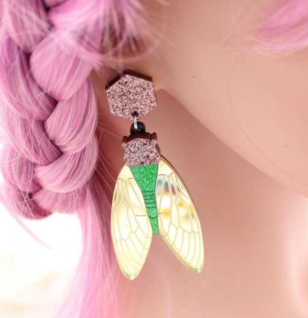 Large Cicada Earrings