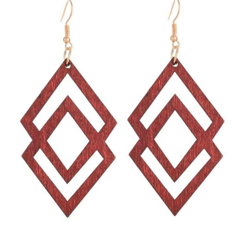 Wooden Hollow Earrings