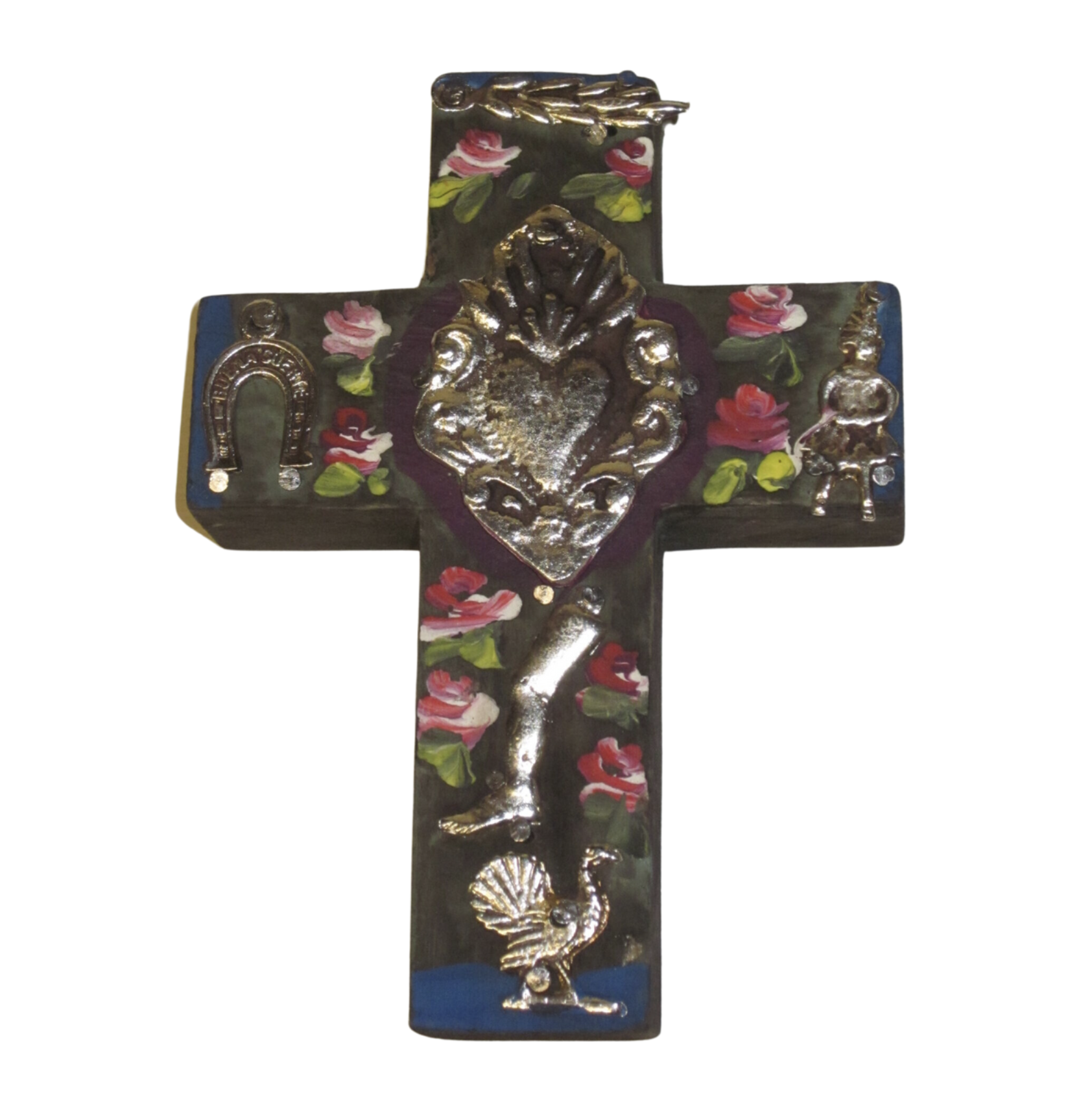 Mini Cross With Milagros Charms