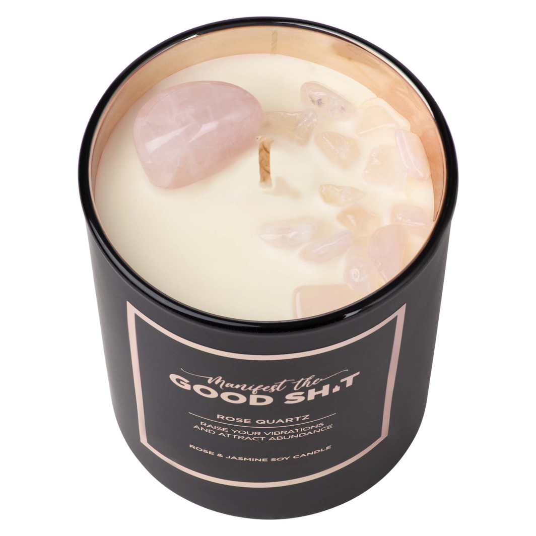 Candle- Manifest The Good Shit - Rose Quartz