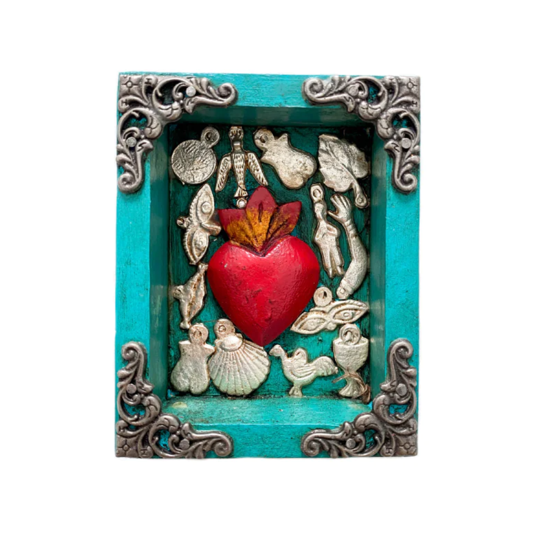 Heart Wall Box With Milagros