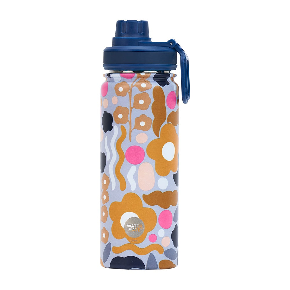 Watermate Bottle - Floral Puzzle Mustard