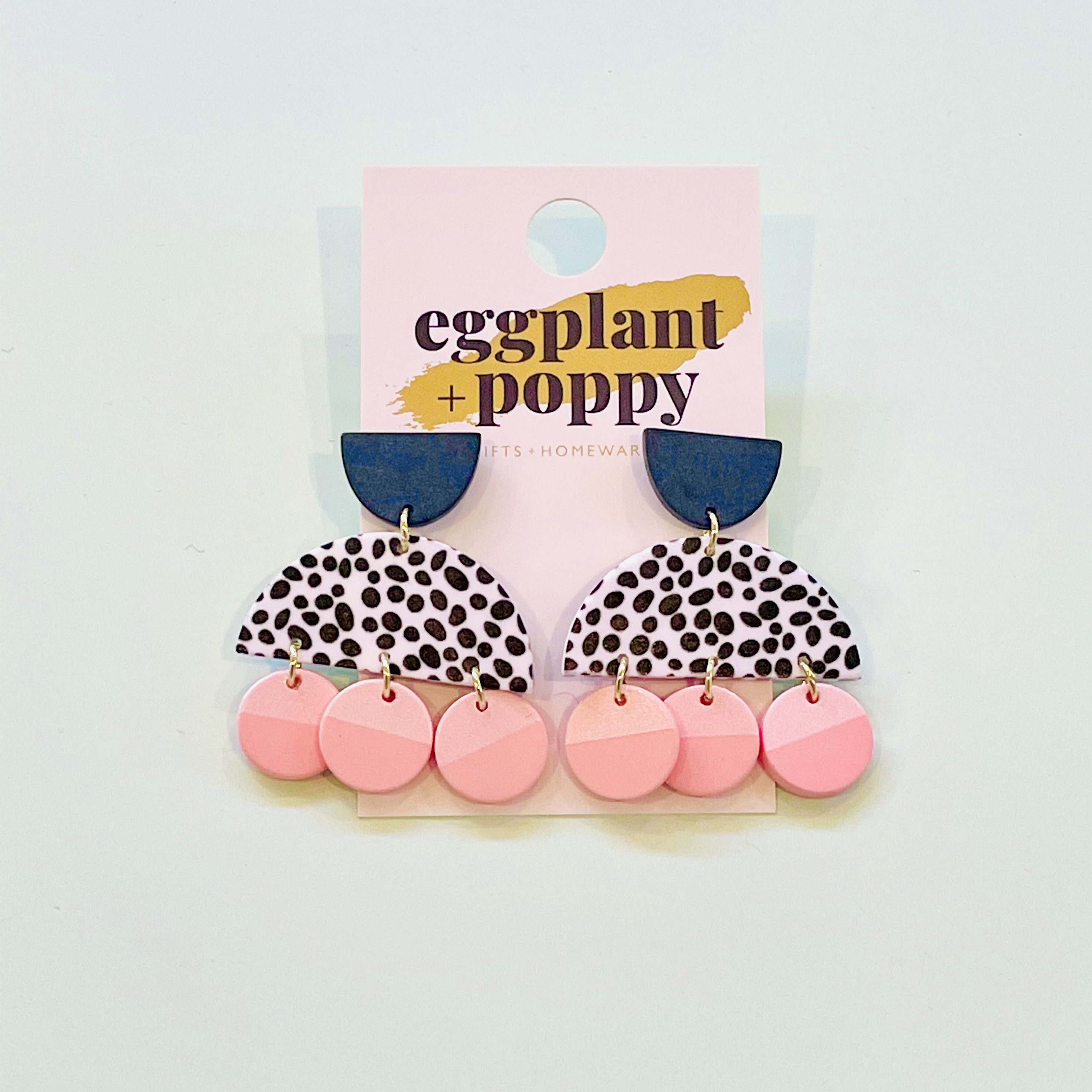 Art Earrings - Pink Discs
