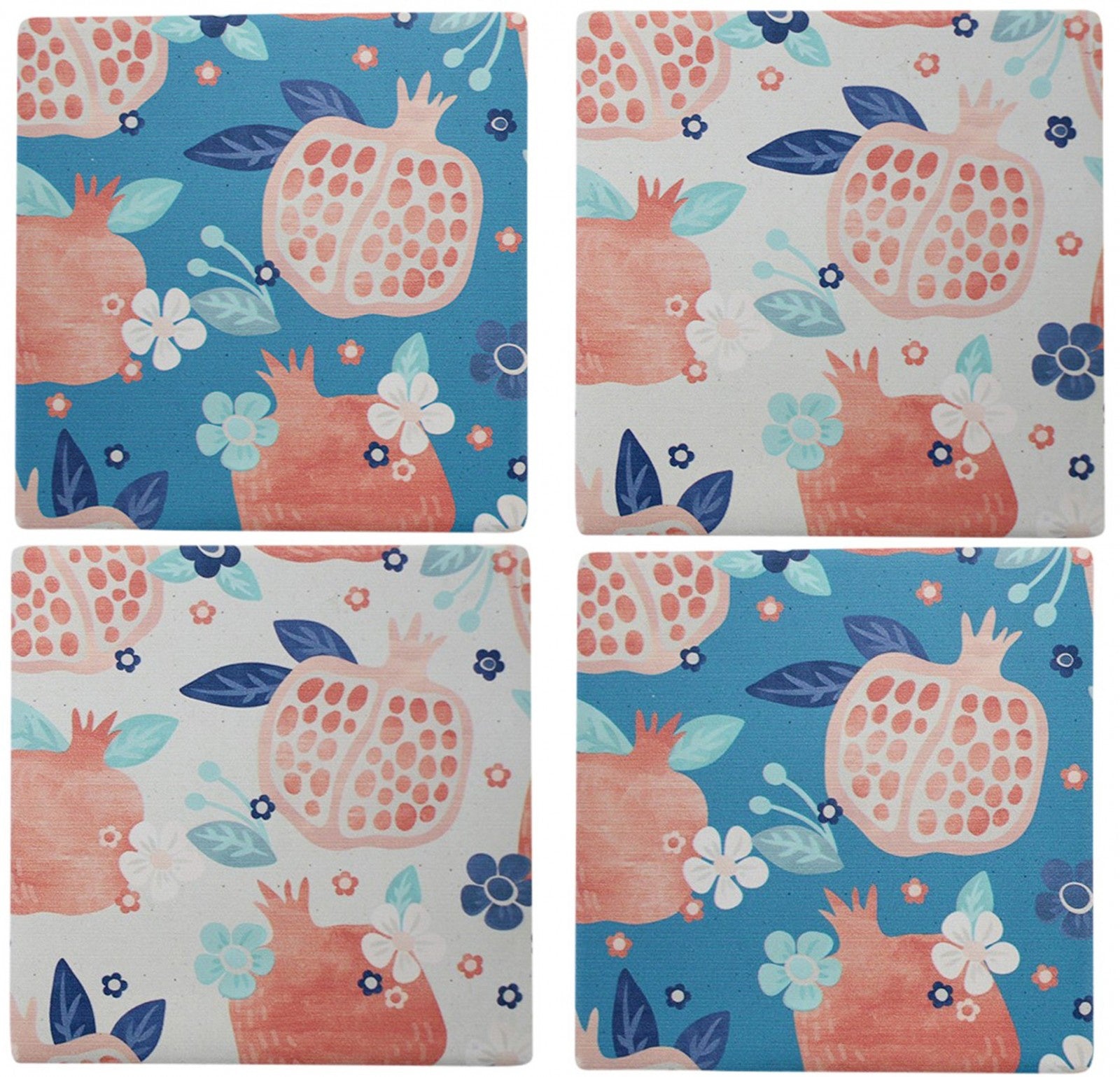 Ceramic Coasters - Abstract Pomegranate