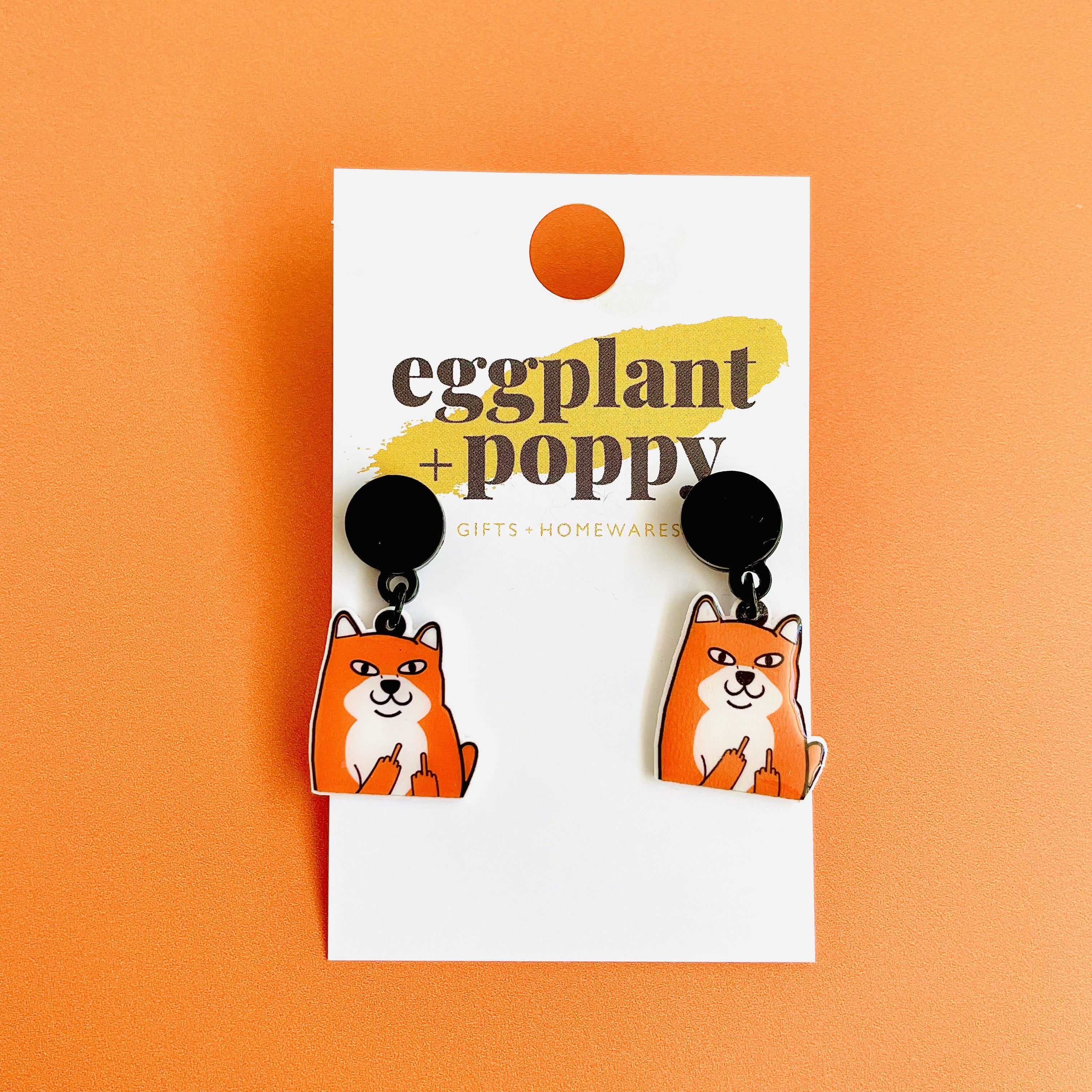 Flipping Off Dog Earrings