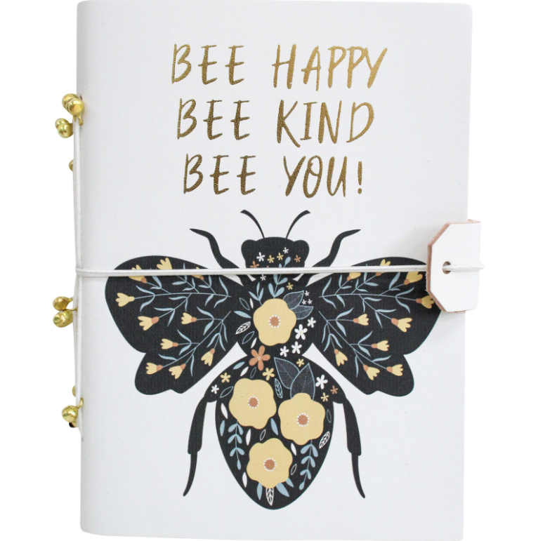Leather Notebook - Bee Happy